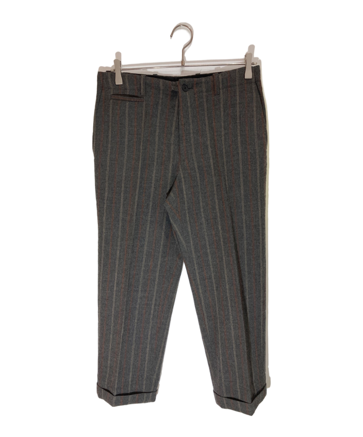 DRIES VAN NOTEN グレーストライプ スラックス メンズ DRIES VAN NOTEN グレーストライプ スラックス