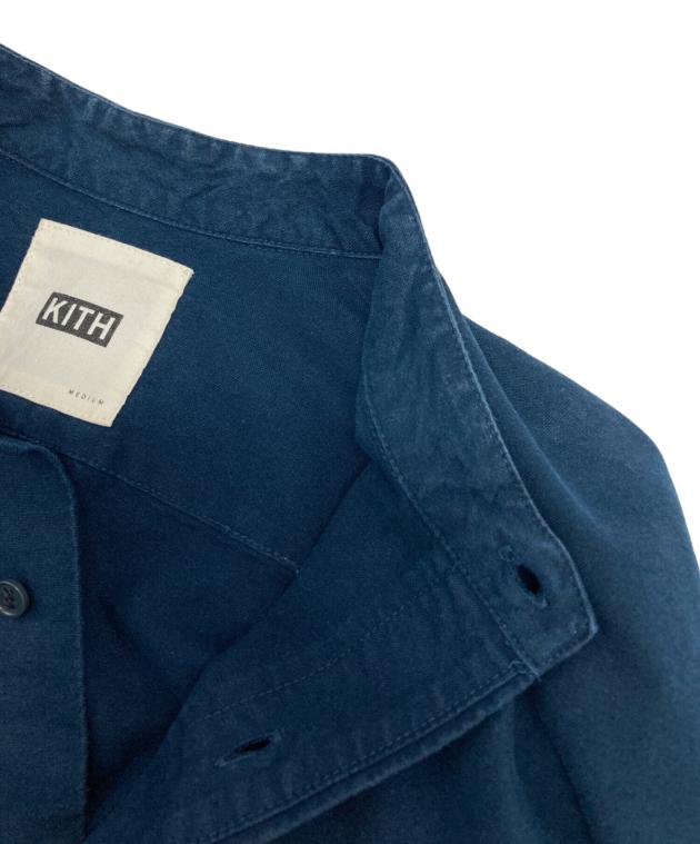 中古・古着通販】KITH (キス) バンドカラー半袖シャツ ネイビー サイズ