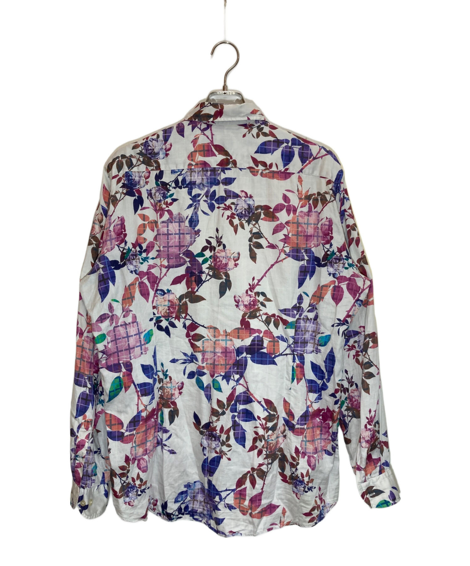 中古・古着通販】ETRO (エトロ) 花柄シャツ ホワイト×ピンク サイズ:XL