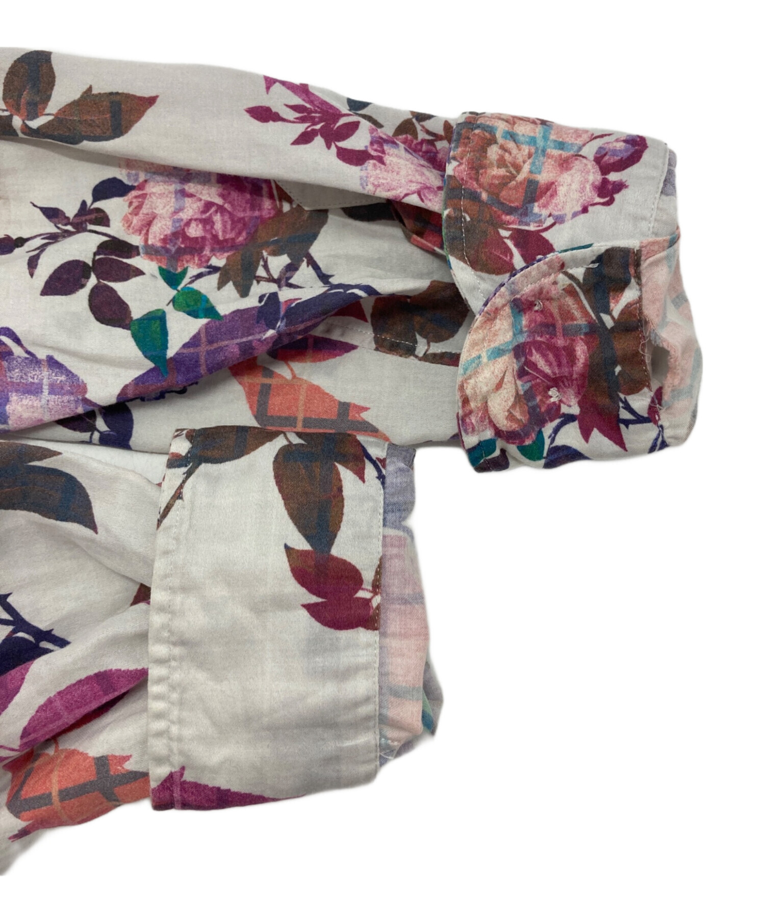 中古・古着通販】ETRO (エトロ) 花柄シャツ ホワイト×ピンク サイズ:XL