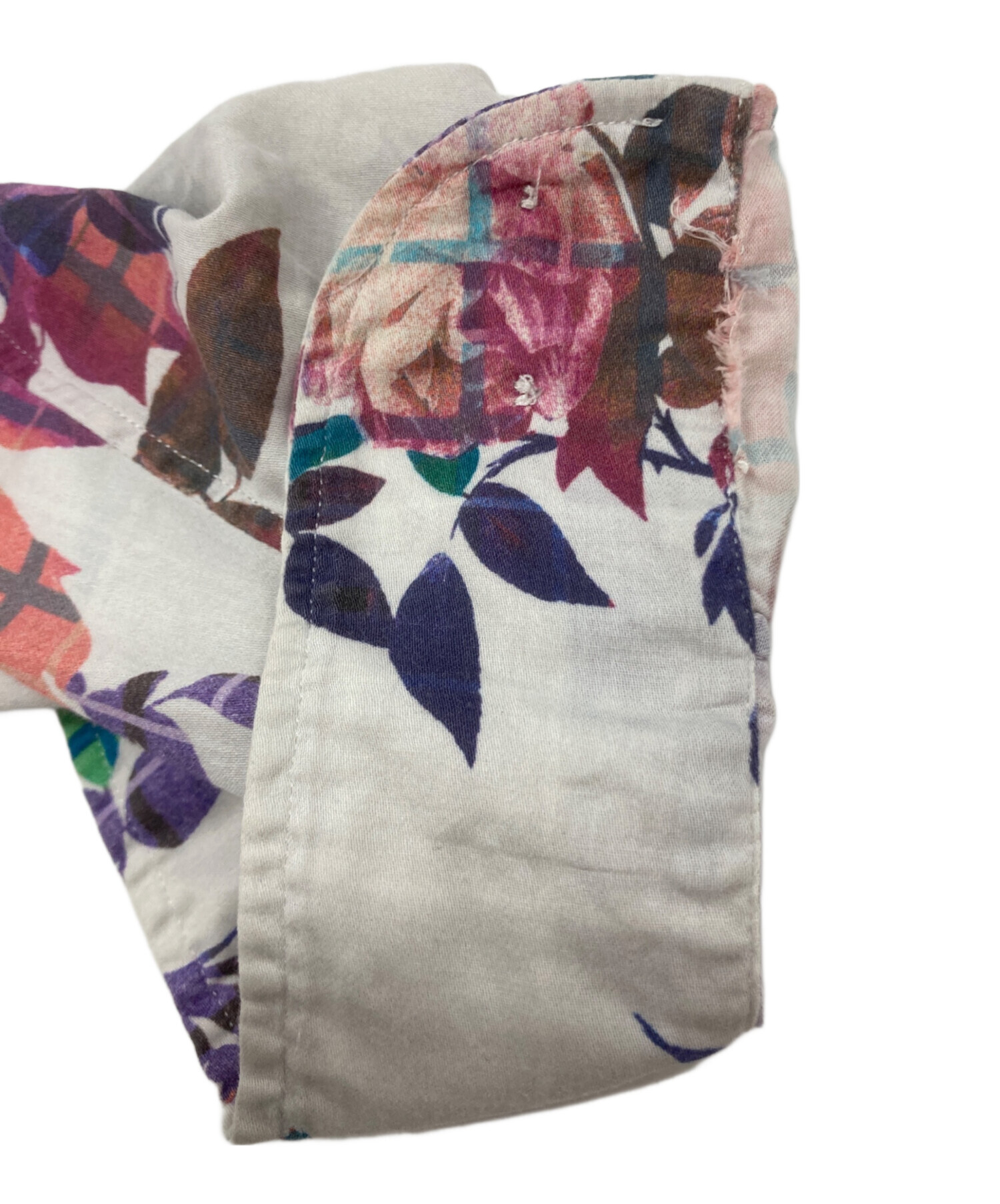 中古・古着通販】ETRO (エトロ) 花柄シャツ ホワイト×ピンク サイズ:XL