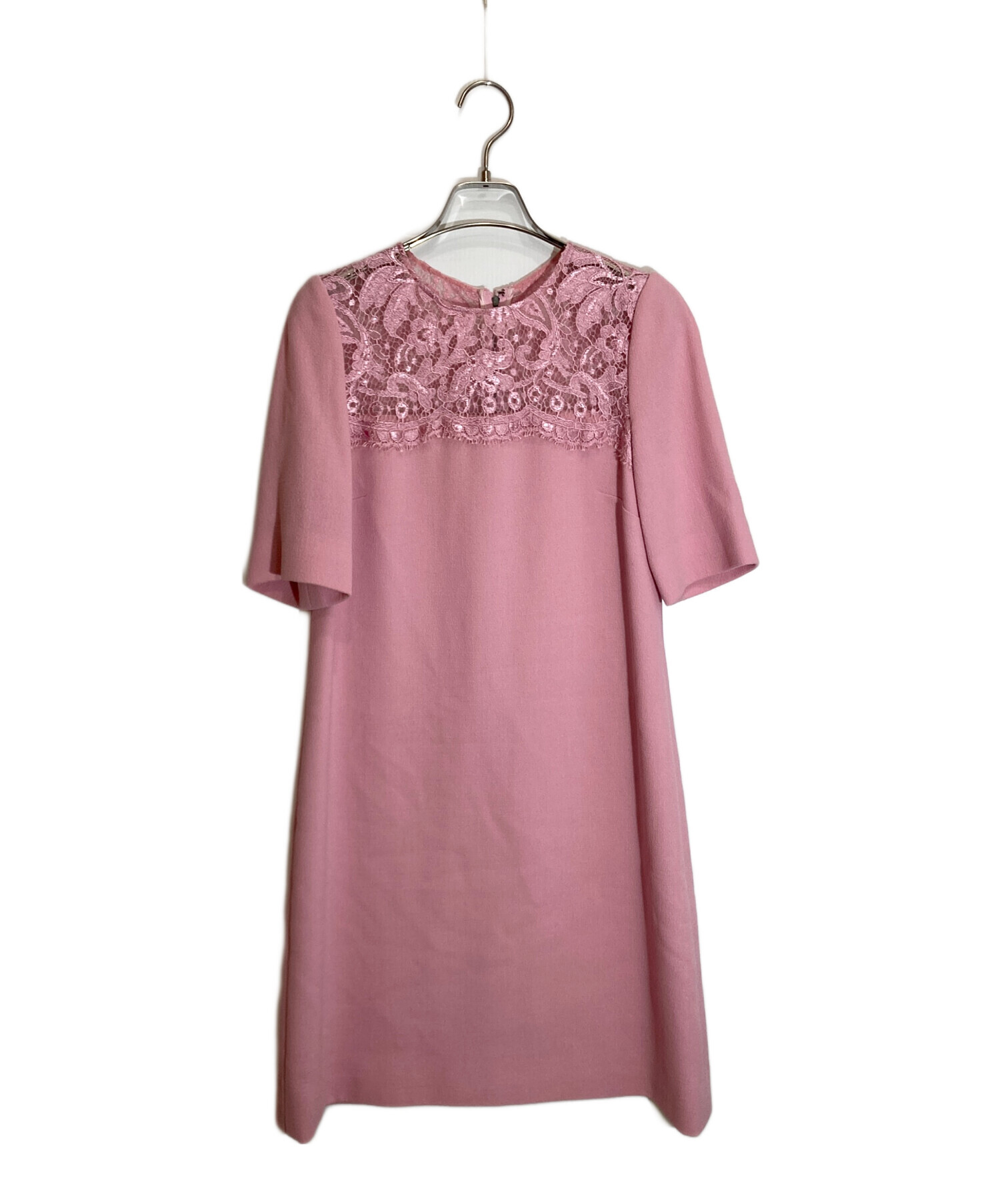 ★ Dolce & Gabbana ★ピンクレース半袖ワンピース 中古・古着通販】DOLCE & GABBANA (ドルチェ＆ガッバーナ) デコルテ