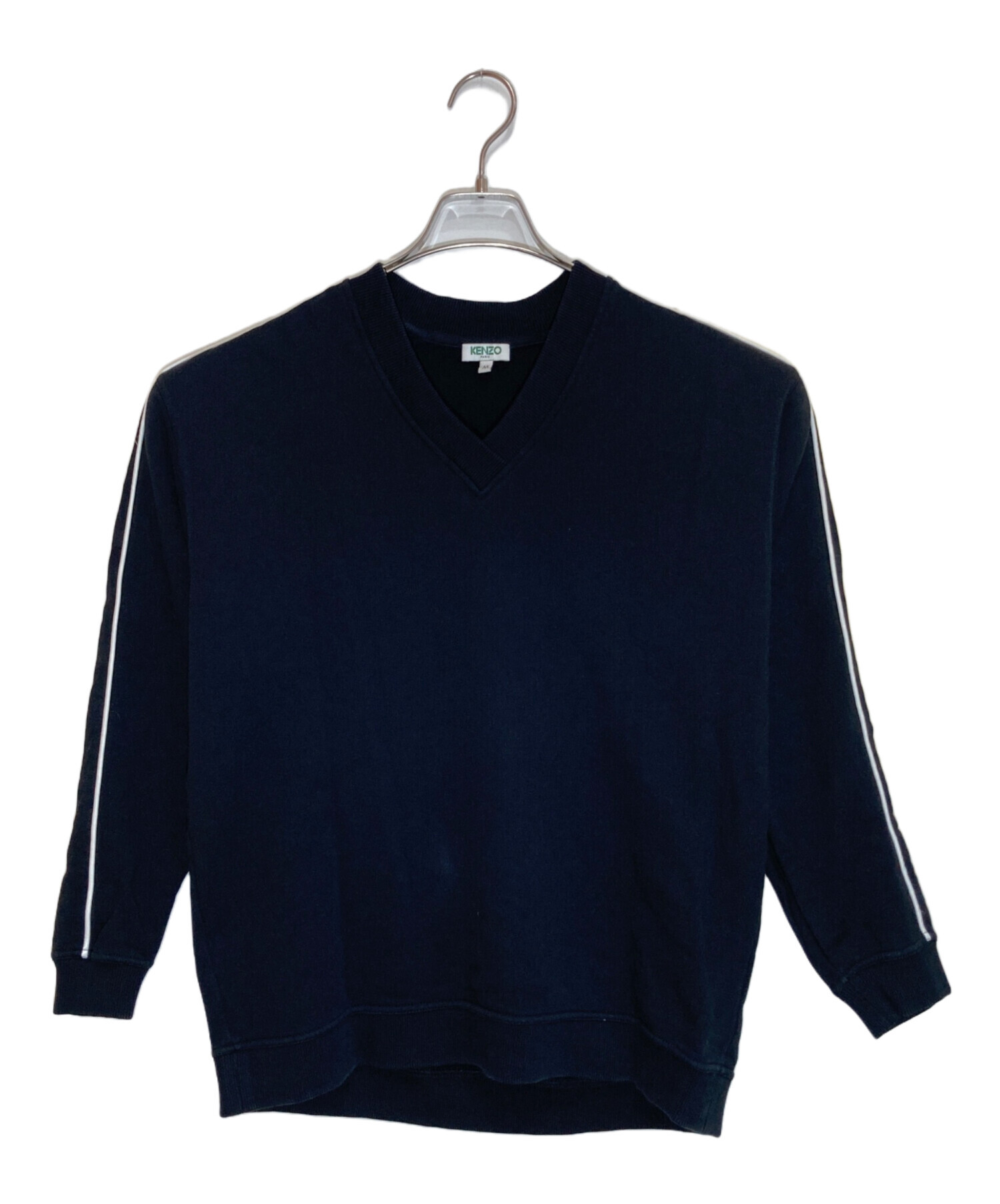 KENZO ケンゾー スウェット S 紺 【古着】【中古】【送料無料】 中古・古着通販】KENZO (ケンゾー) バックロゴVネックスウェット