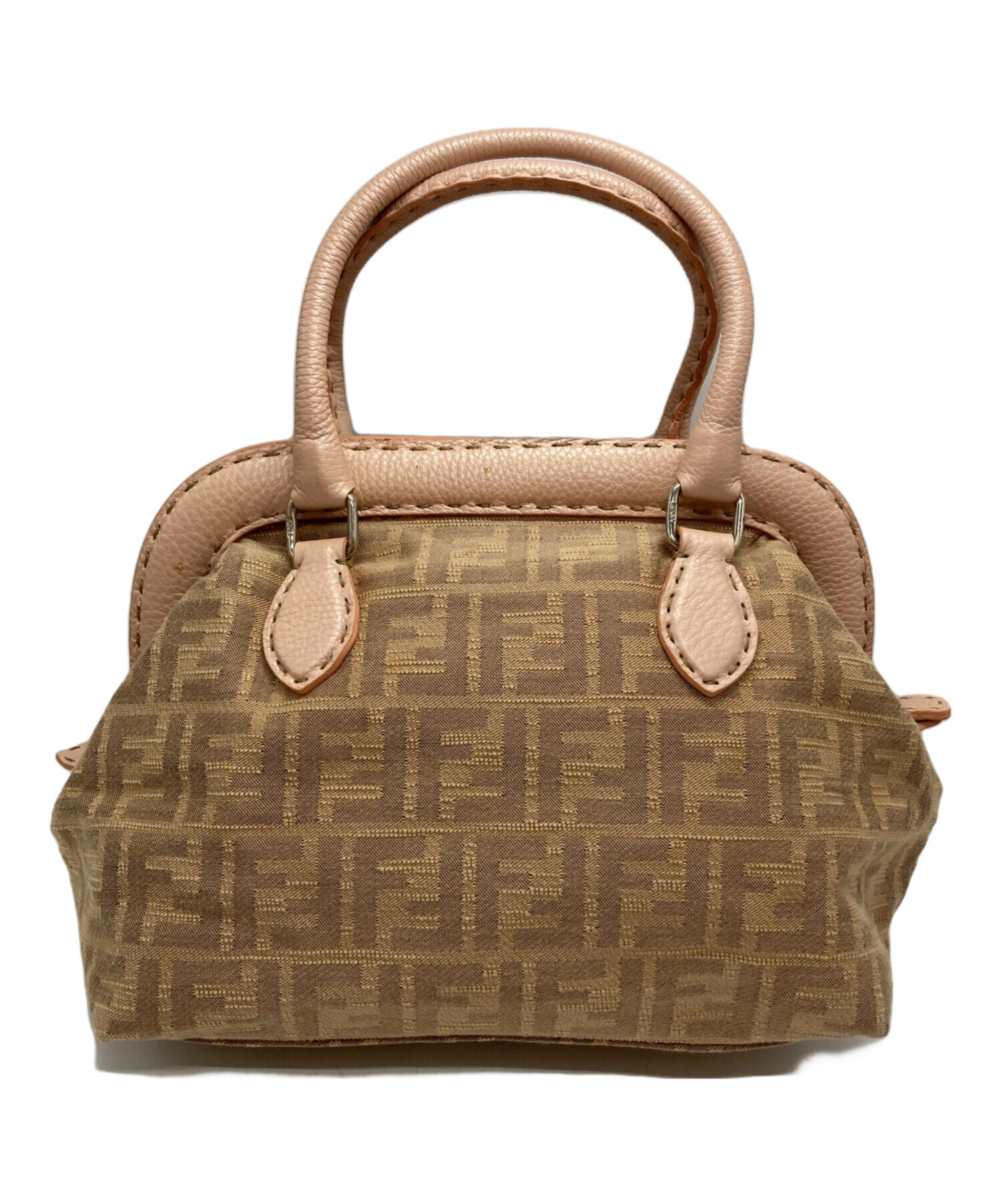 FENDI ズッカ柄 ハンドバッグ ベージュ 中古・古着通販】FENDI (フェンディ) ズッカ柄セレリアハンドバッグ