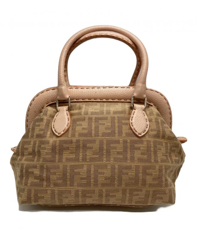FENDI ズッカ柄 ハンドバッグ ベージュ 中古・古着通販】FENDI (フェンディ) ズッカ柄セレリアハンドバッグ