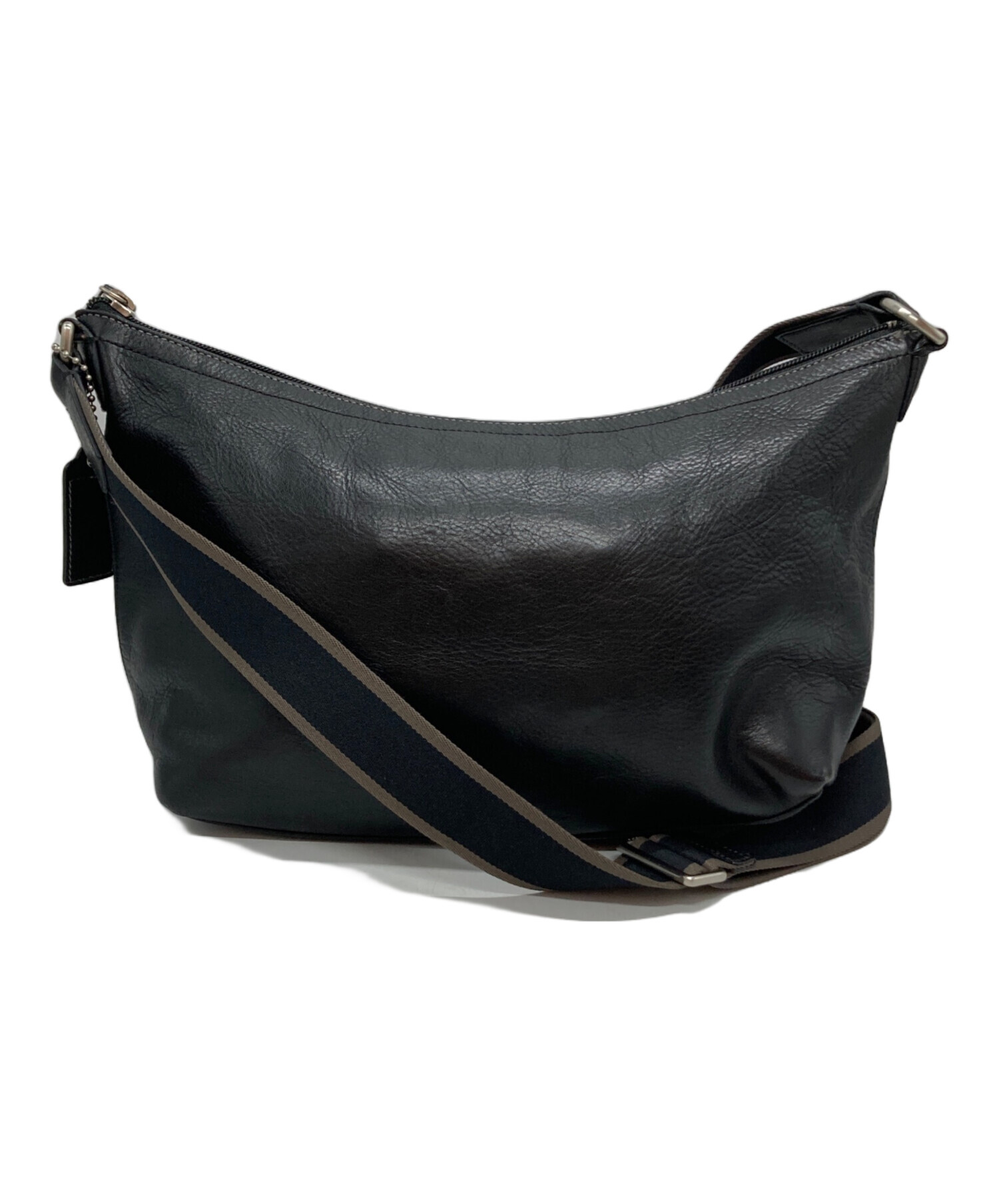 ショルダーバッグ　傷あり 中古・古着通販】COACH (コーチ) レザーショルダーバッグ ブラック