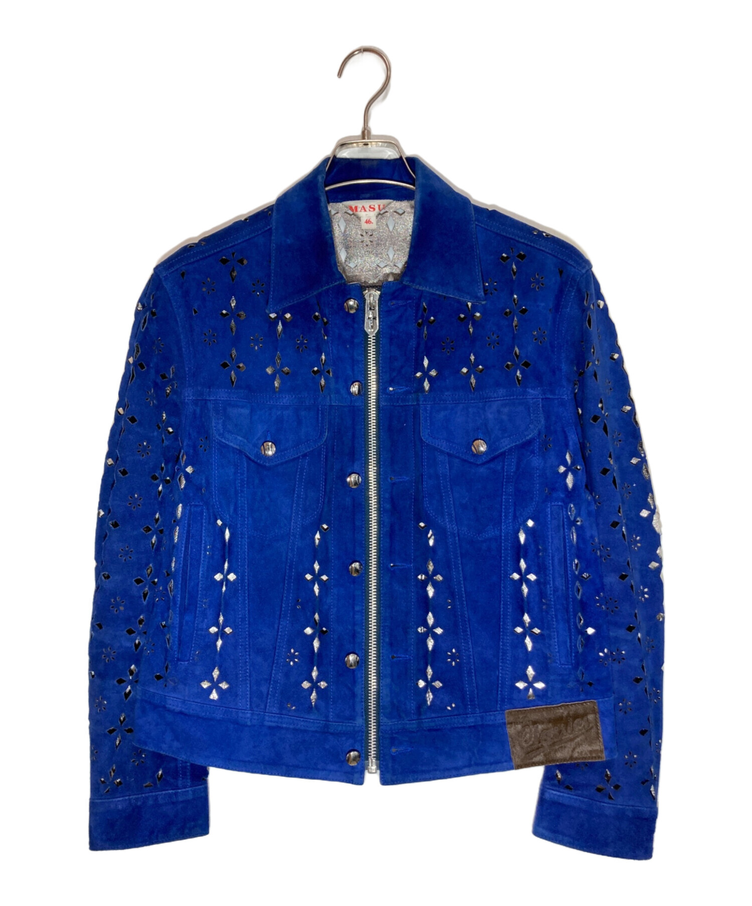 中古・古着通販】masu (エムエーエスユー) DIAMOND-CUT LEATHER JACKET 