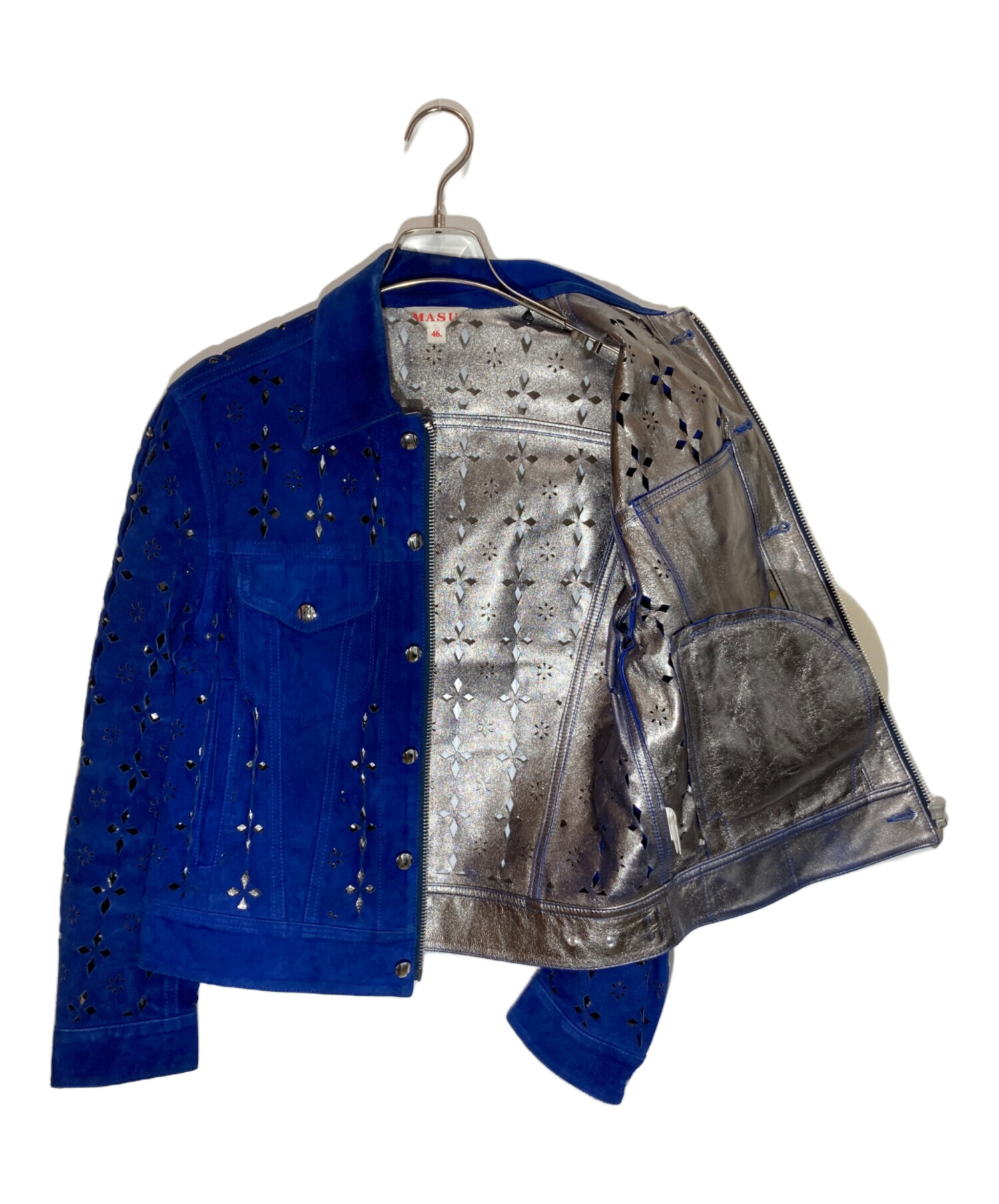 中古・古着通販】masu (エムエーエスユー) DIAMOND-CUT LEATHER JACKET