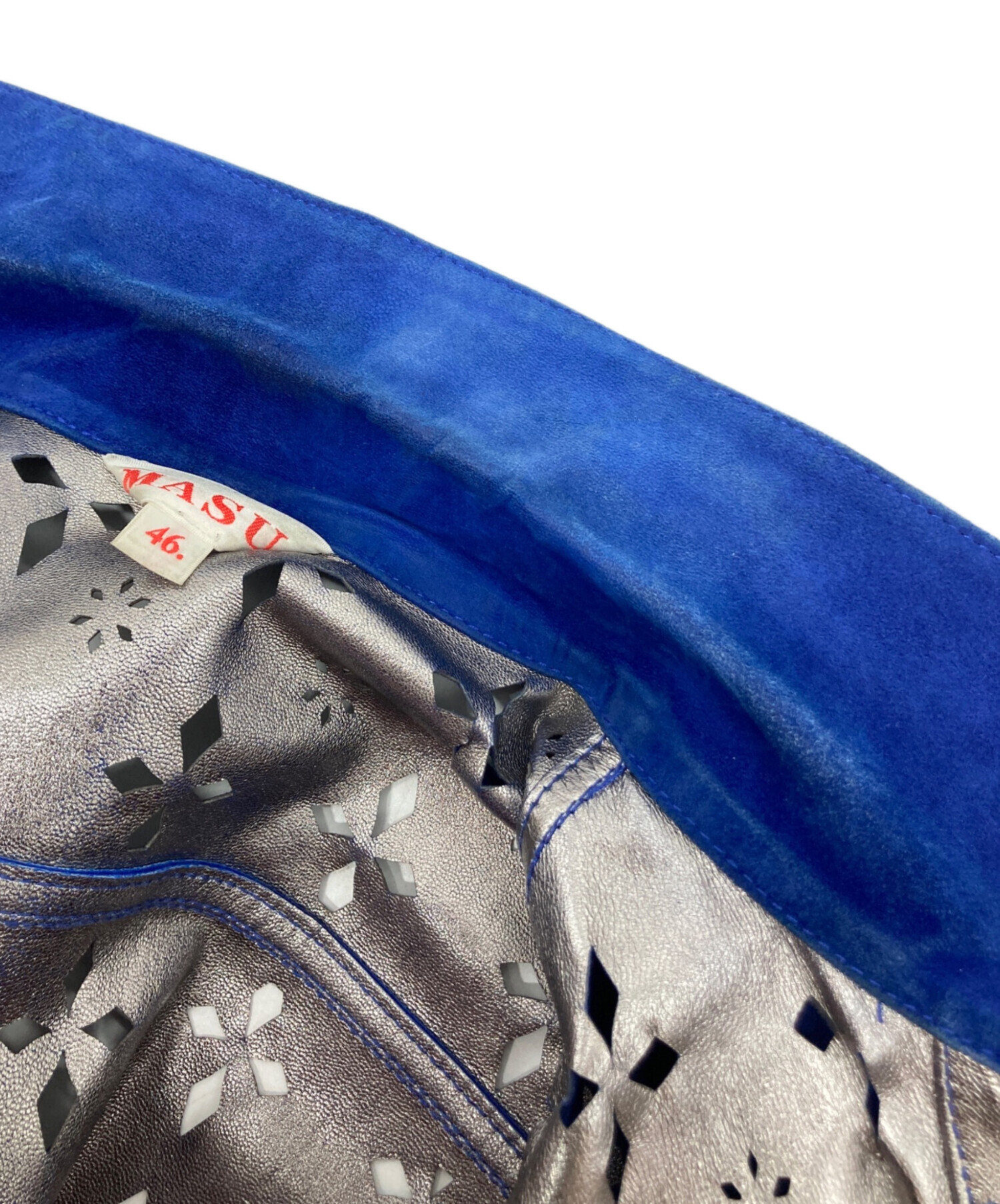 中古・古着通販】masu (エムエーエスユー) DIAMOND-CUT LEATHER JACKET 