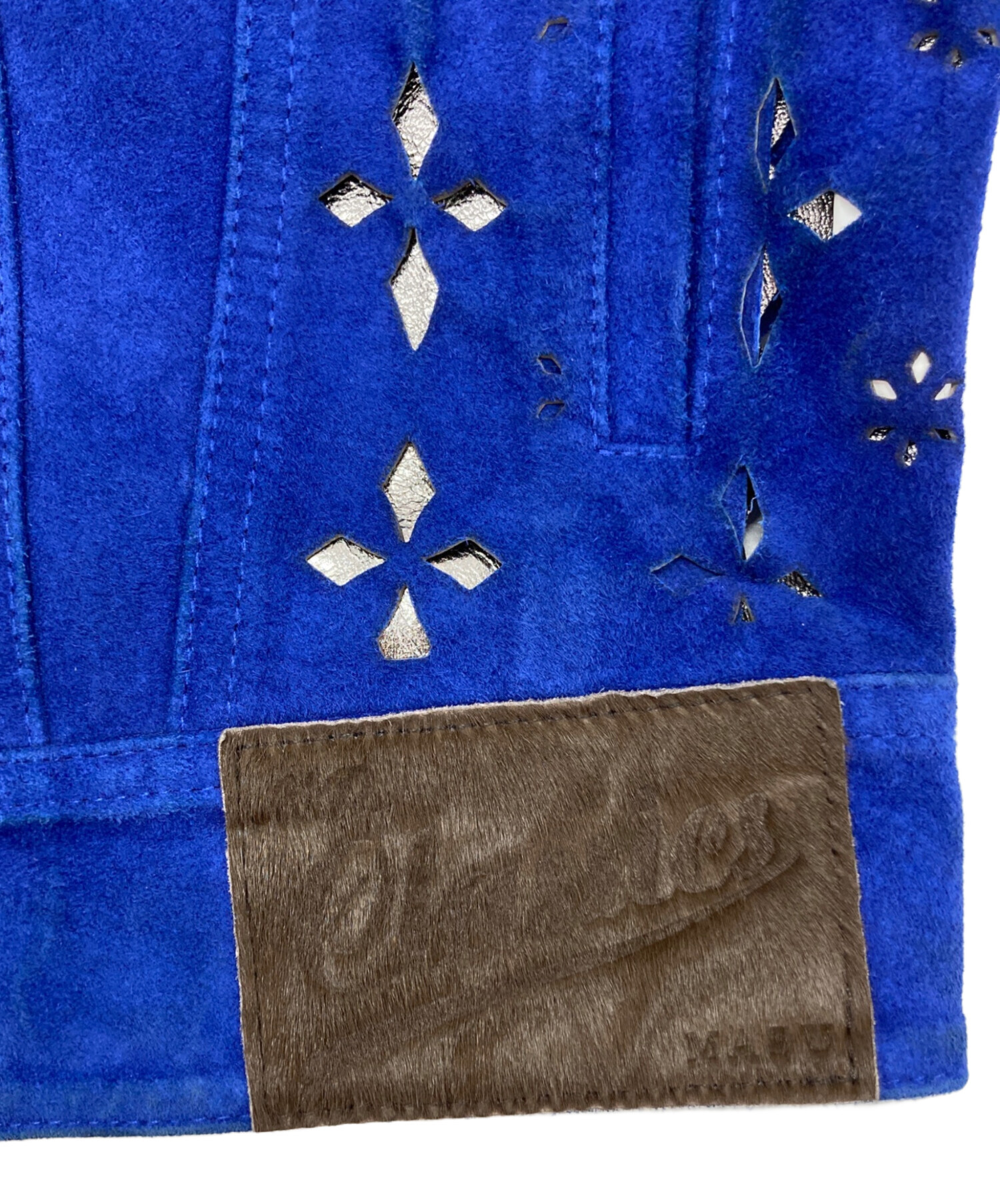 中古・古着通販】masu (エムエーエスユー) DIAMOND-CUT LEATHER JACKET 