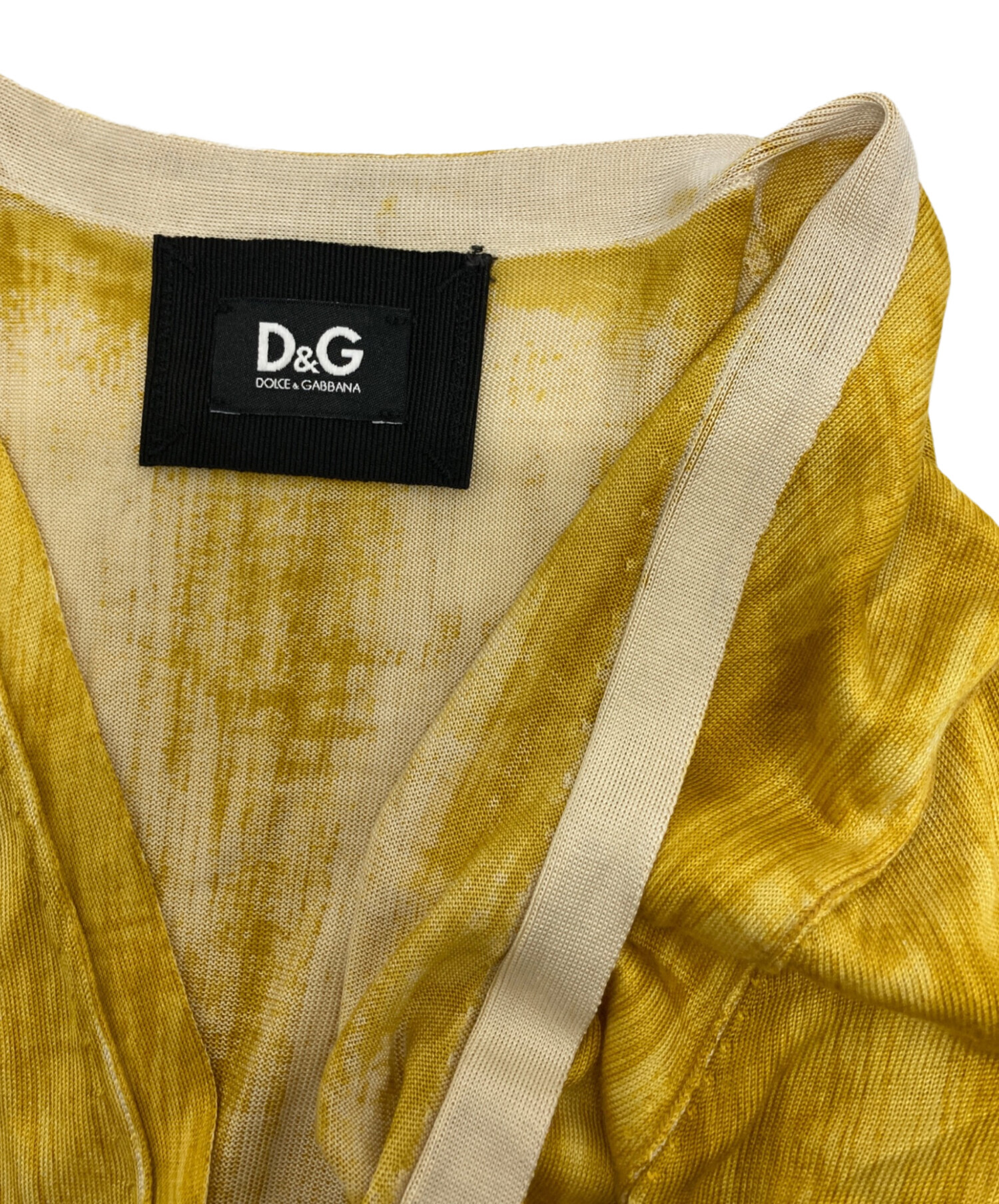 DOLCE&GABBANA 半袖カーディガン イエロー 中古・古着通販】DOLCE & GABBANA (ドルチェ＆ガッバーナ) シルクV