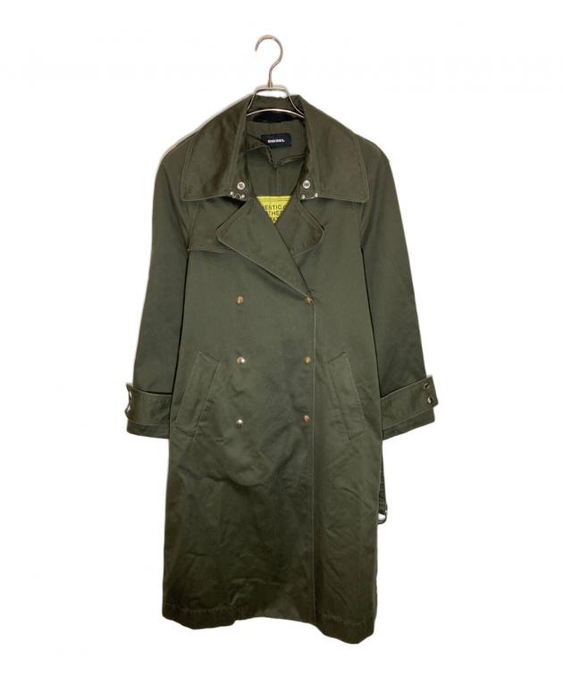 DIESEL 濃いカーキ色 コート 中古・古着通販】DIESEL (ディーゼル) トレンチコート カーキ サイズ