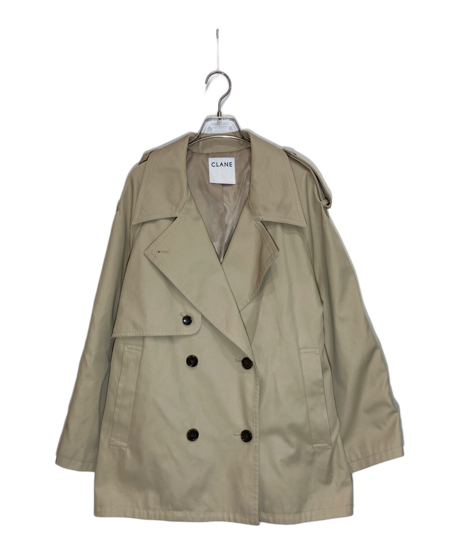 中古・古着通販】CLANE (クラネ) OVER SHORT TRENCH COAT ベージュ