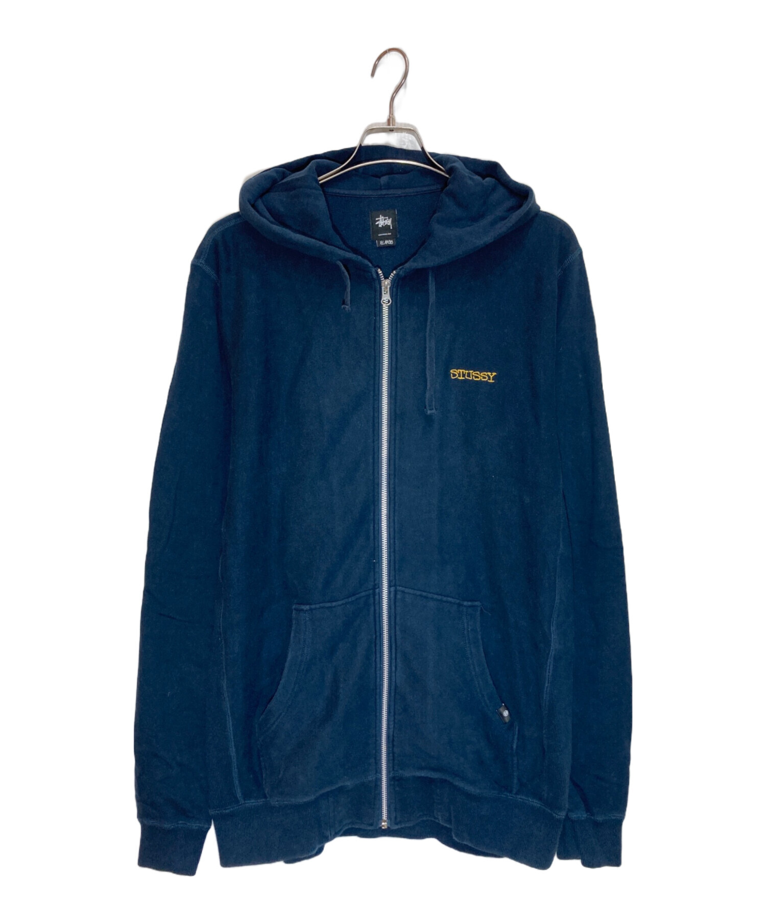 中古・古着通販】stussy (ステューシー) ロゴ刺繍ジップパーカー