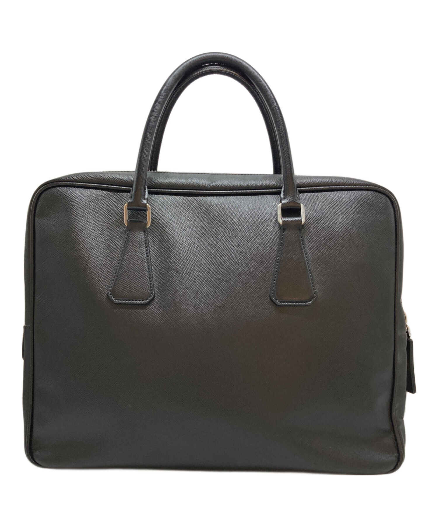 【中古品】PRADA 廃盤 サフィアーノ レザー ブリーフケース 黒 メンズ 中古・古着通販】PRADA (プラダ) サフィアーノレザーブリーフケース