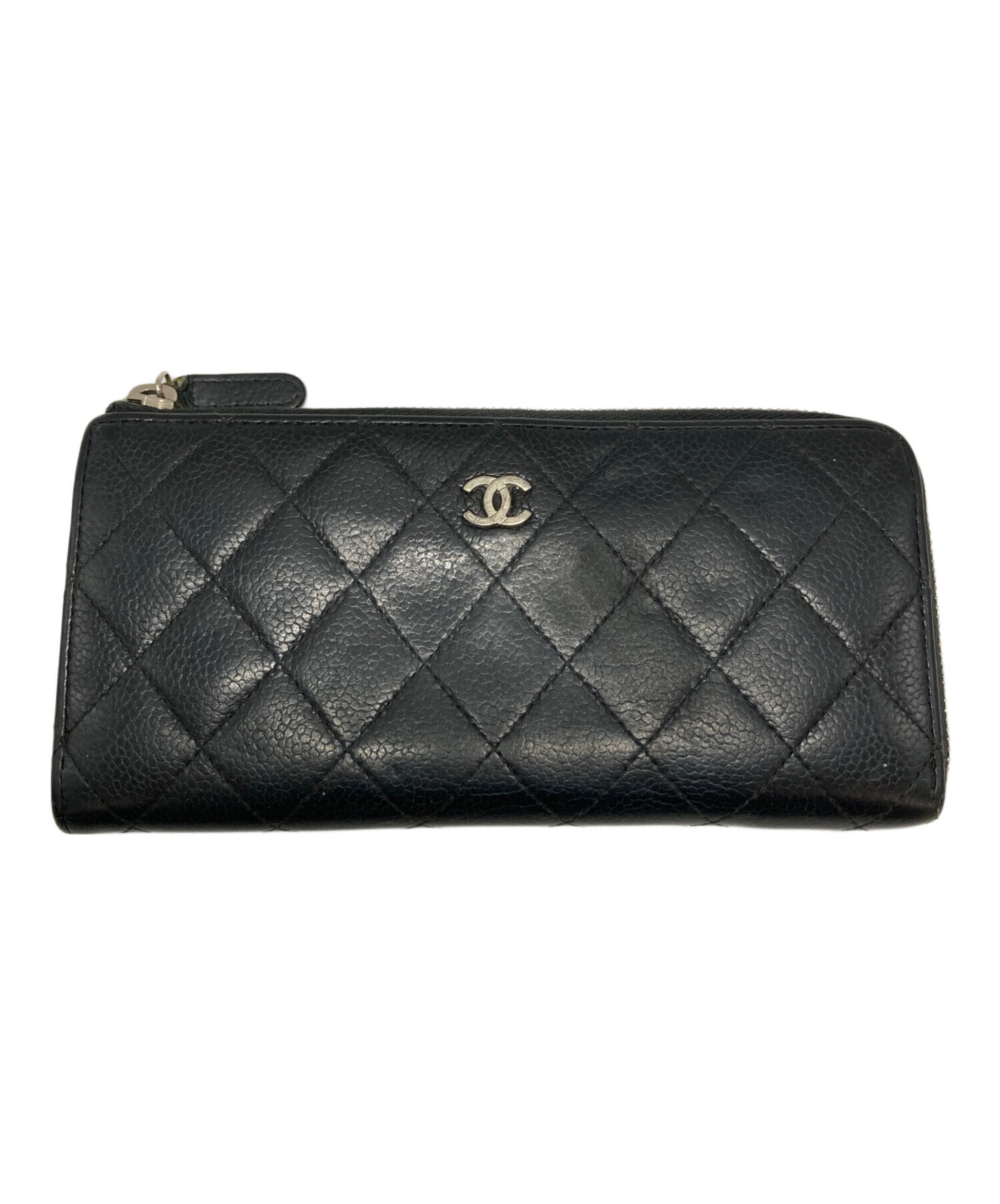 中古・古着通販】CHANEL (シャネル) ココマークキャビアスキンL字