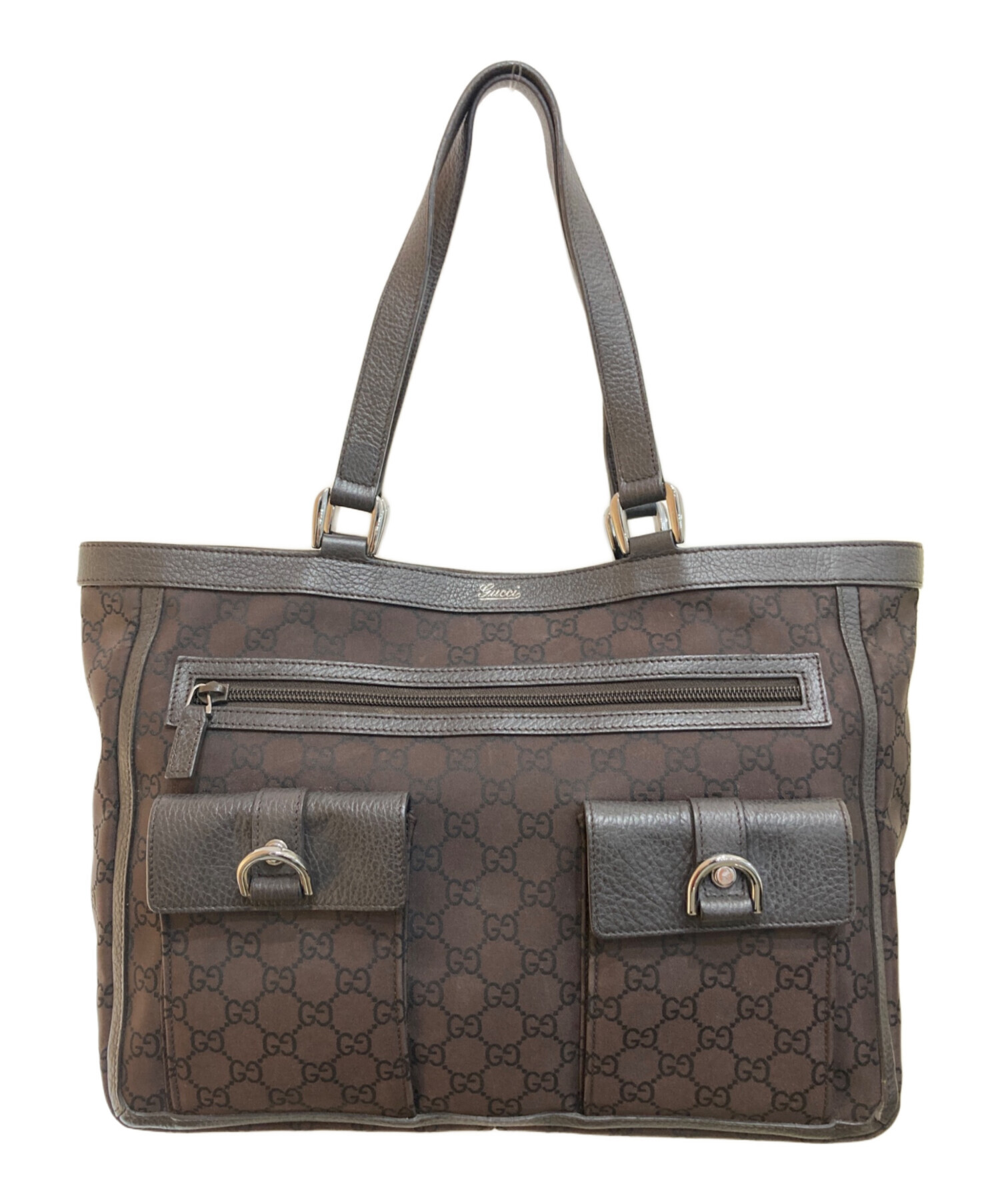 中古・古着通販】GUCCI (グッチ) アビー ラインGG柄 トートバッグ