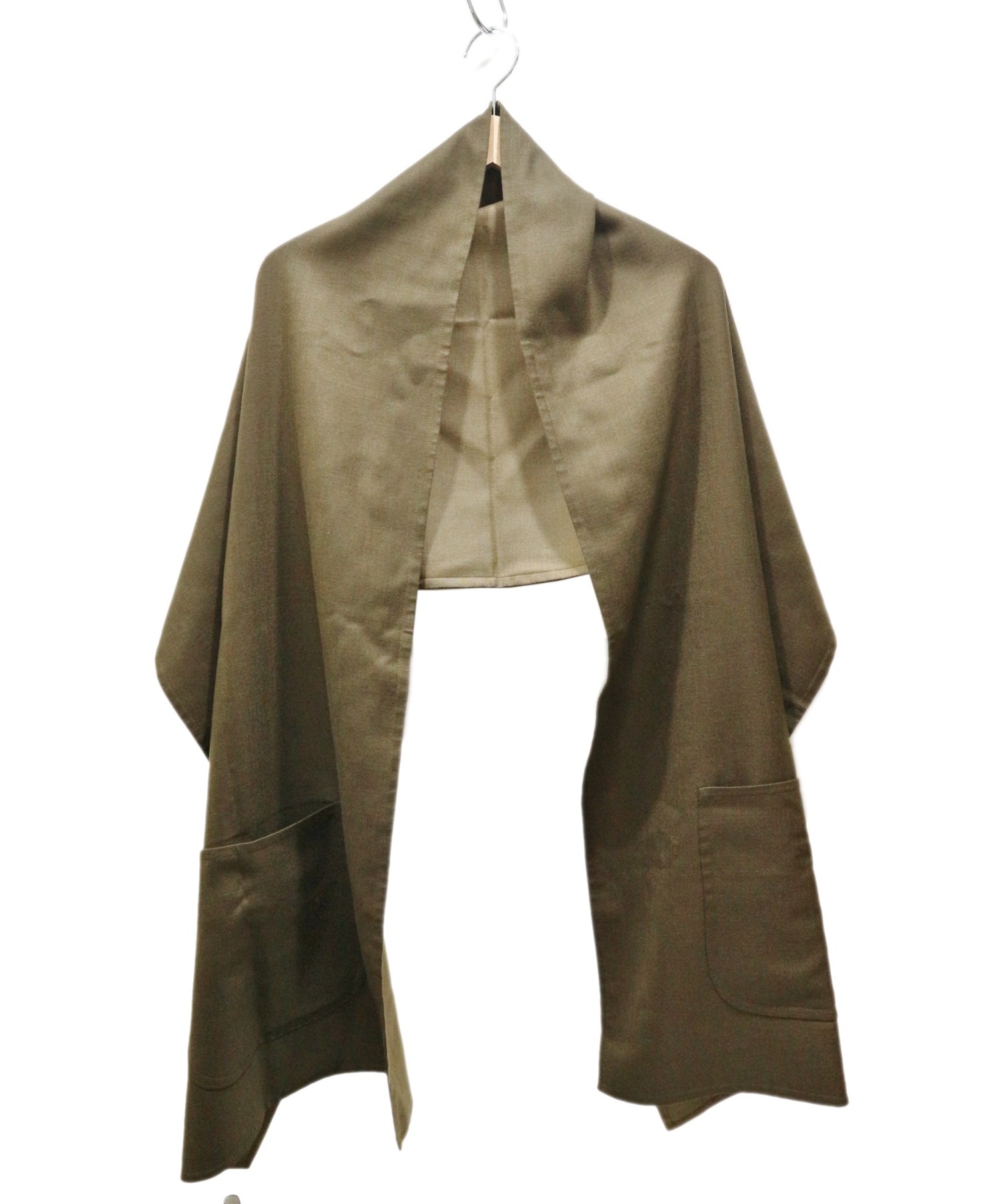 鑑定極美品エルメスマルジェラ期カシミヤ100％ダブルフェイスポケットストール 鑑定極美品エルメスマルジェラ期カシミヤ100％ダブルフェイスポケット