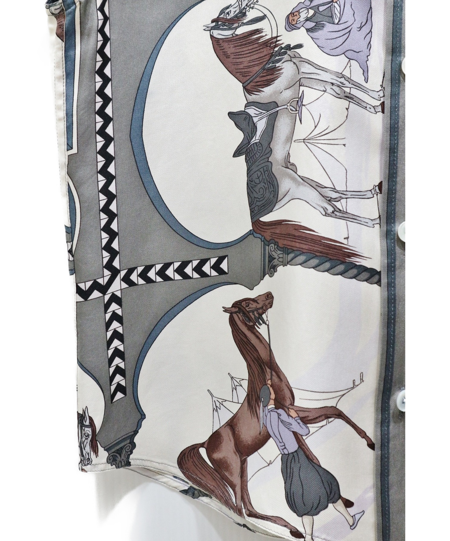 中古・古着通販】HERMES (エルメス) 総柄ノースリーブシルクブラウス