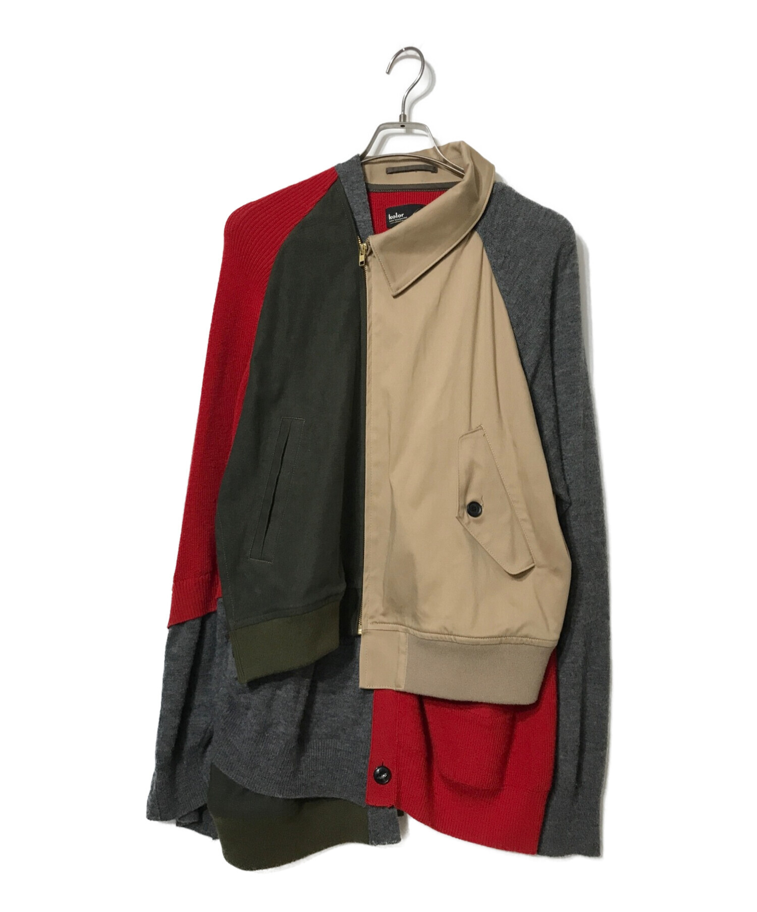 ツモリチサト トリコロール マルチカラー コットンブルゾン ジャケット M〜L 中古・古着通販】KOLOR (カラー) KNIT BLOUSON JACKET マルチ