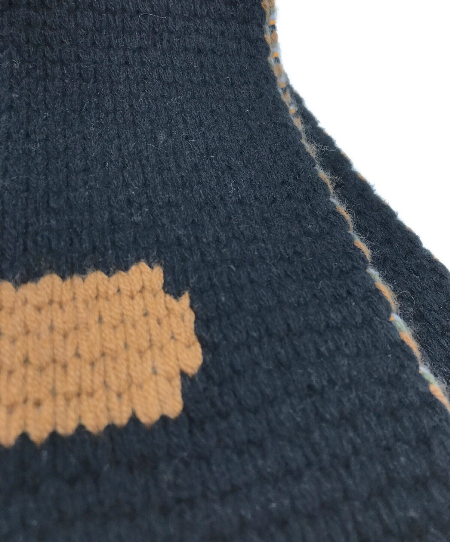 中古・古着通販】HERMES (エルメス) カシミヤニットマフラー カーキ