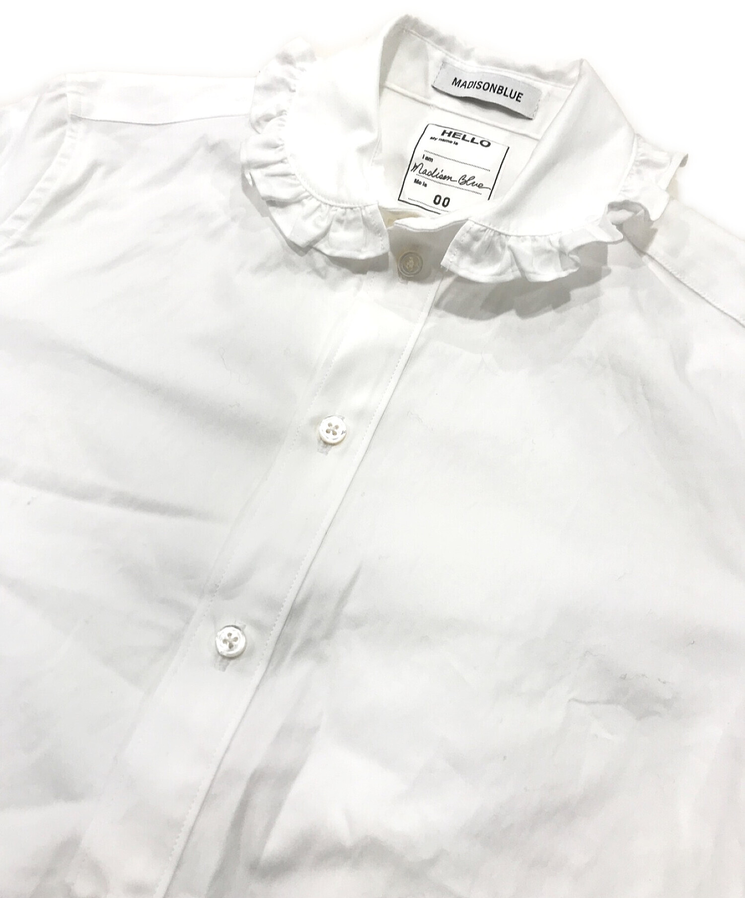 MADISON BLUE】ROUND COLLAR FRILL SH L.OX