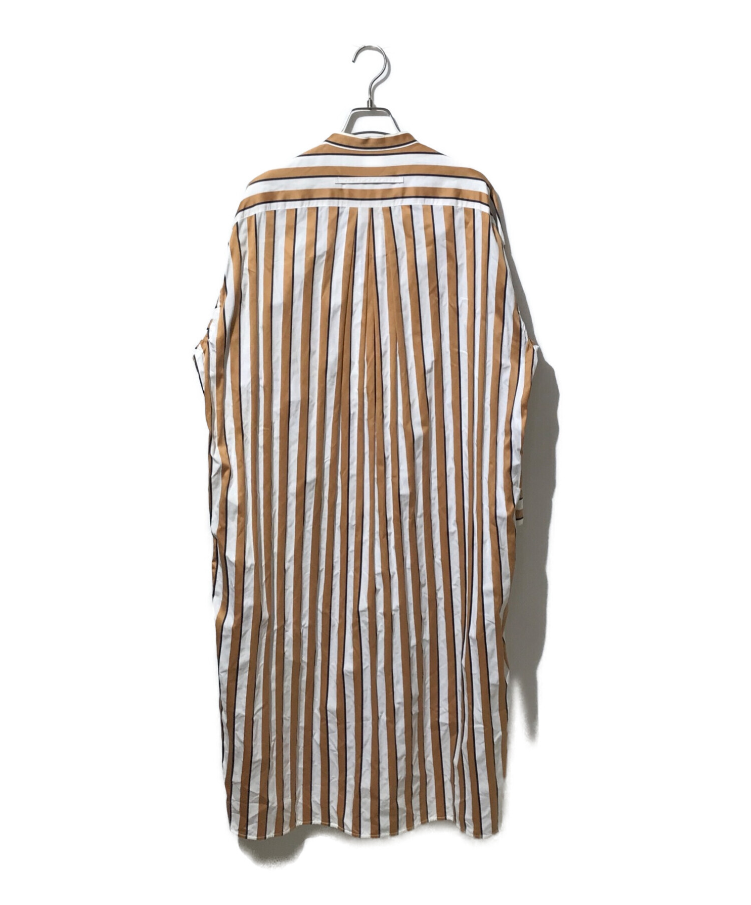 【美品】ティッカ バンドカラーシャツワンピース 千鳥格子 ロング 人気 TICCA（ティッカ）スクエアビッグシャツワンピース