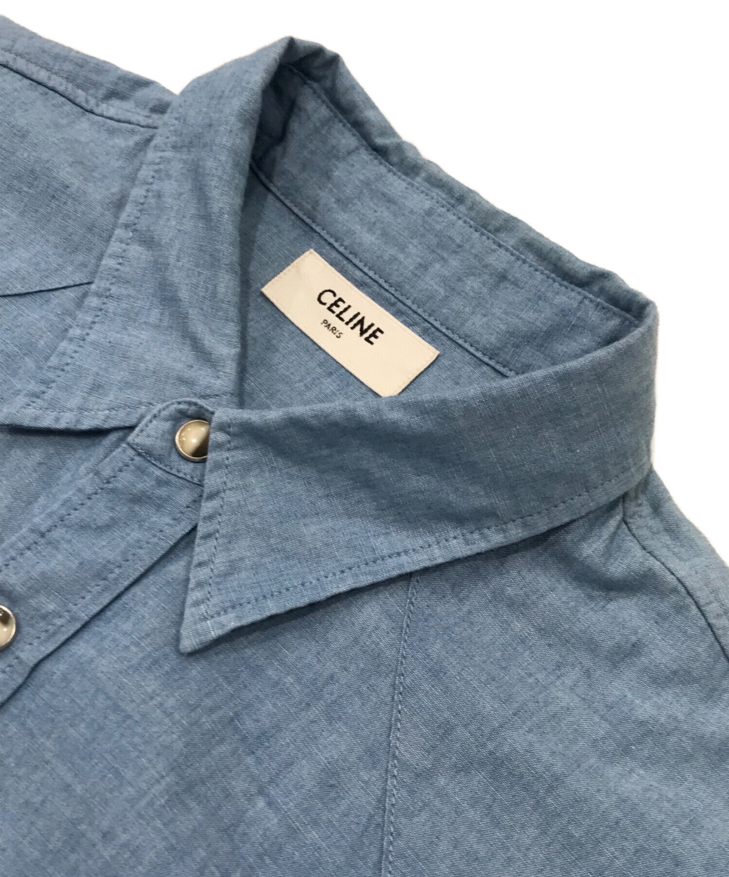 中古・古着通販】CELINE (セリーヌ) シャンブレーウエスタンシャツ 