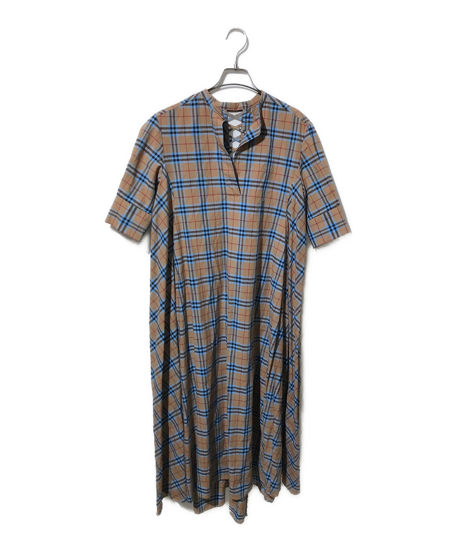 中古・古着通販】furfur (ファーファー) マドラスチェックワンピース