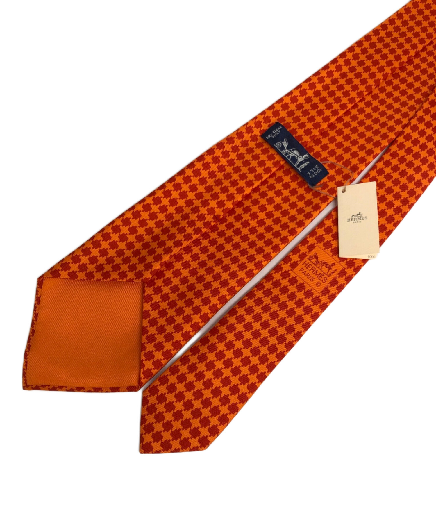 中古・古着通販】HERMES (エルメス) ネクタイ オレンジ サイズ:不明 