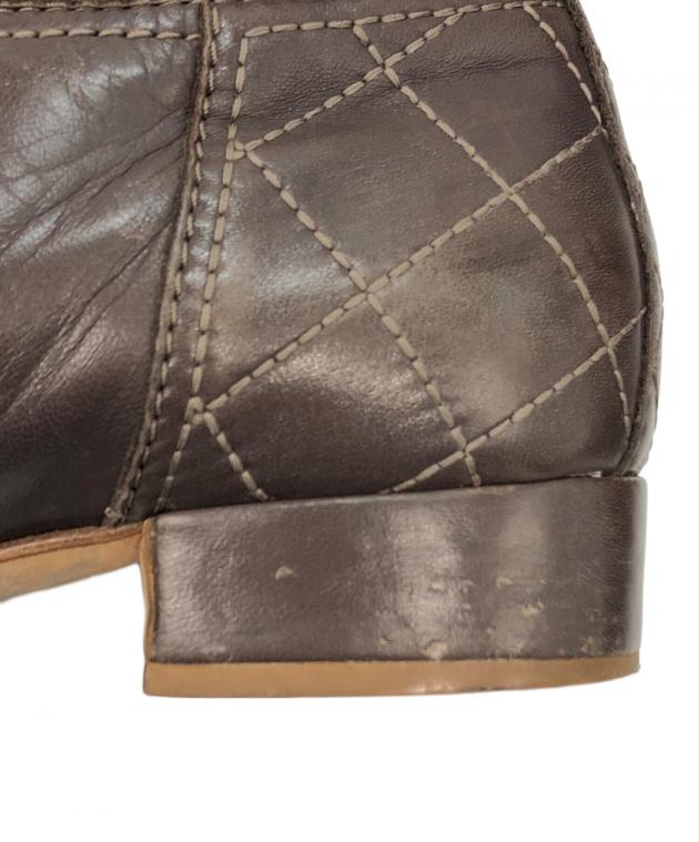 最終値下げ　CHANEL ベージュ レザー ロングブーツ 36 最終値下げ CHANEL ベージュ レザー ロングブーツ 36