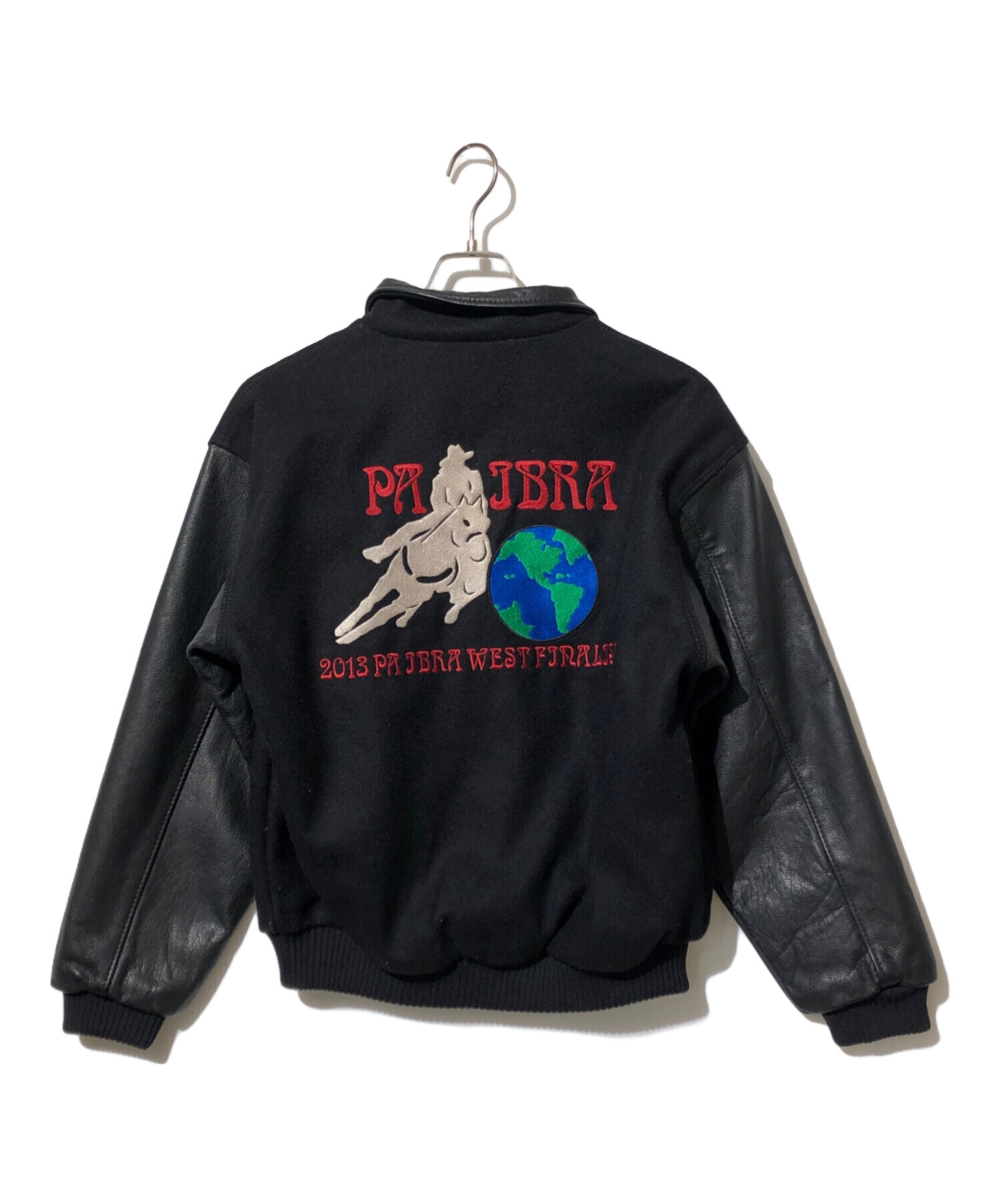 中古・古着通販】CARROLL (キャロル) レザー切替スタジャン ブラック