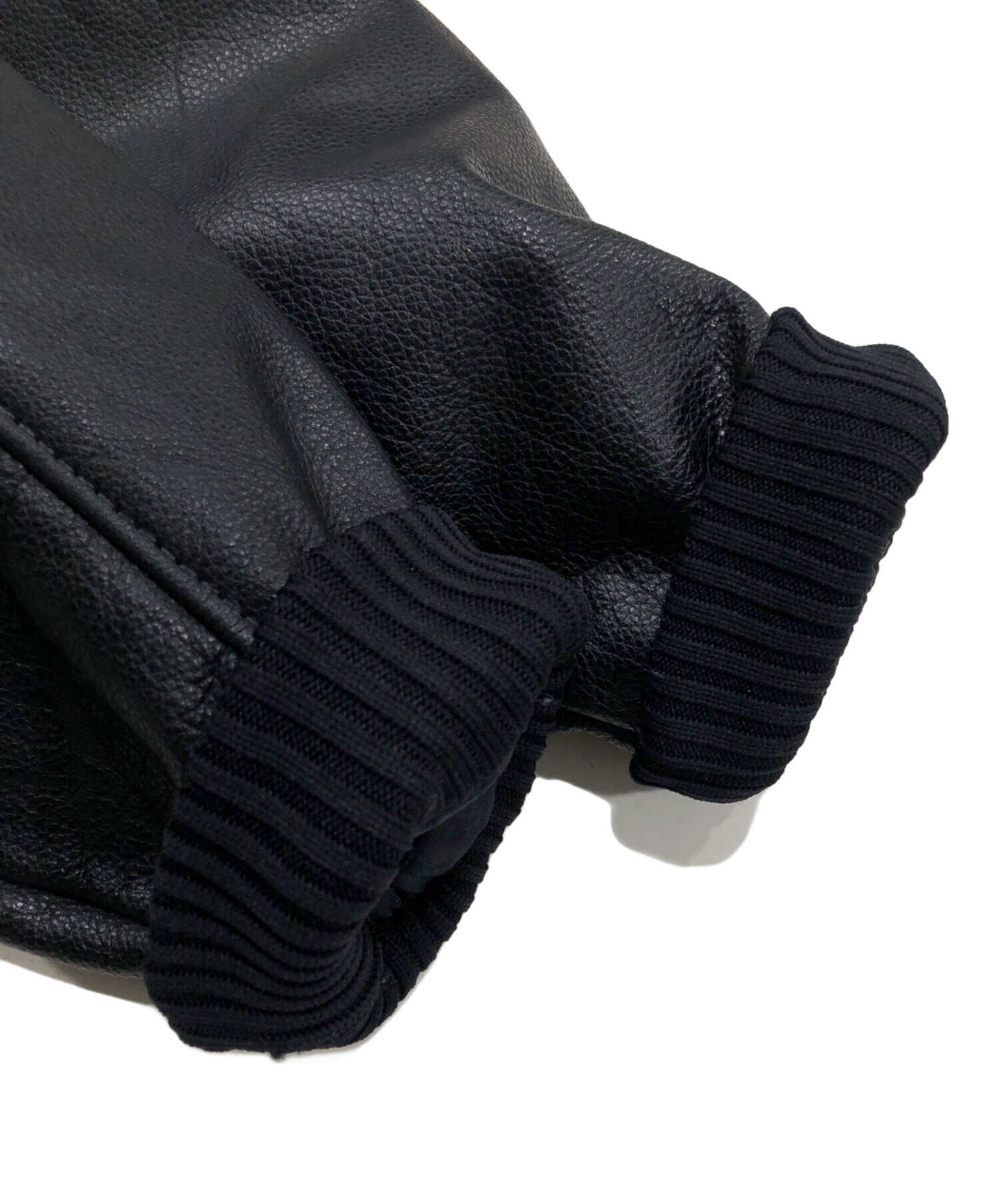 中古・古着通販】CARROLL (キャロル) レザー切替スタジャン ブラック