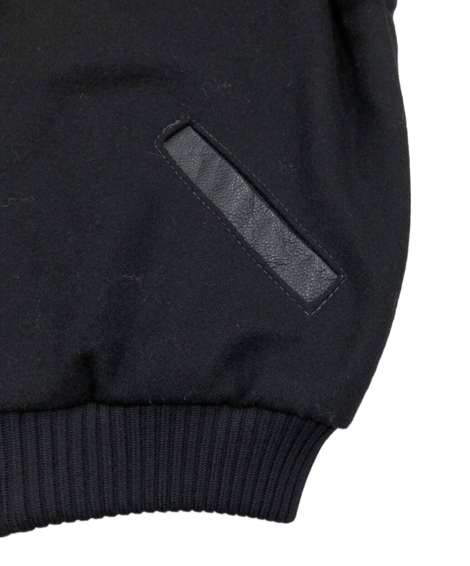 中古・古着通販】CARROLL (キャロル) レザー切替スタジャン ブラック