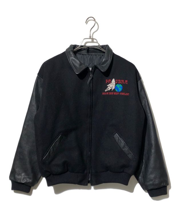 中古・古着通販】CARROLL (キャロル) レザー切替スタジャン ブラック