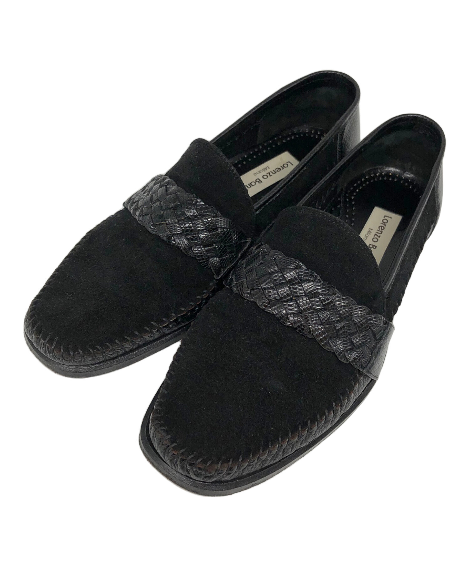 Lorenzo Banfi Milano 靴 レザー ITALY サイズ8 lorenzo banfi (ロレンツォバンフィ) レザーシューズ ブラック サイズ:25