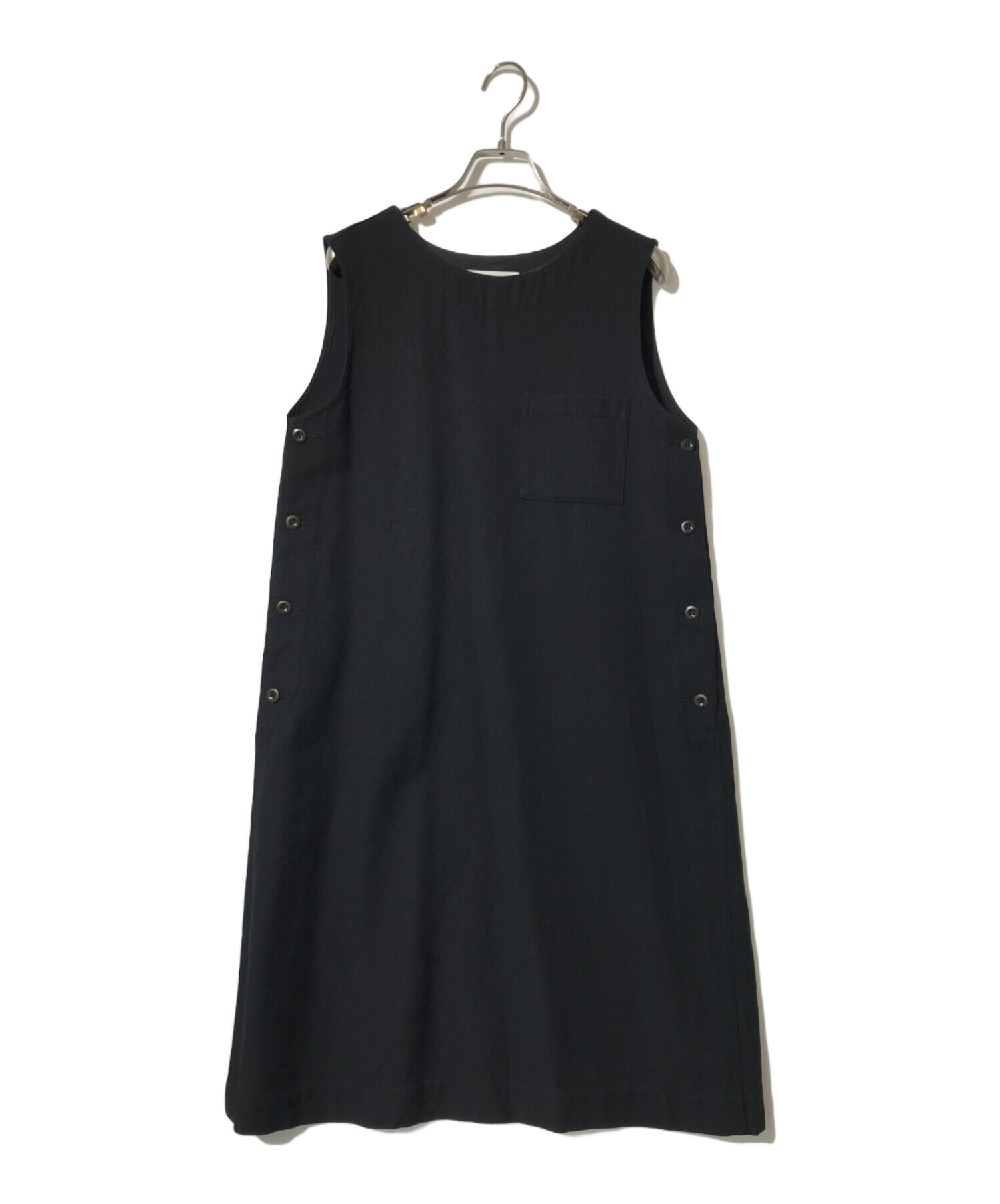 MHLエムエイチエル コットンノースリーブワンピース サイズⅠ 黒