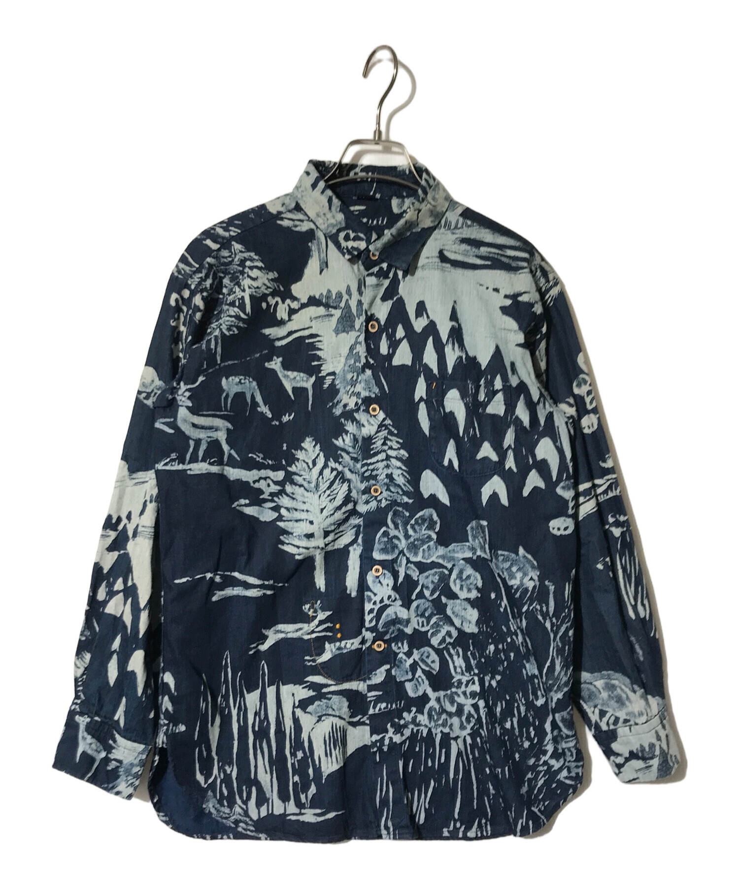 45R YAMALOHAプリントの908チロルシャツ（インディゴ）