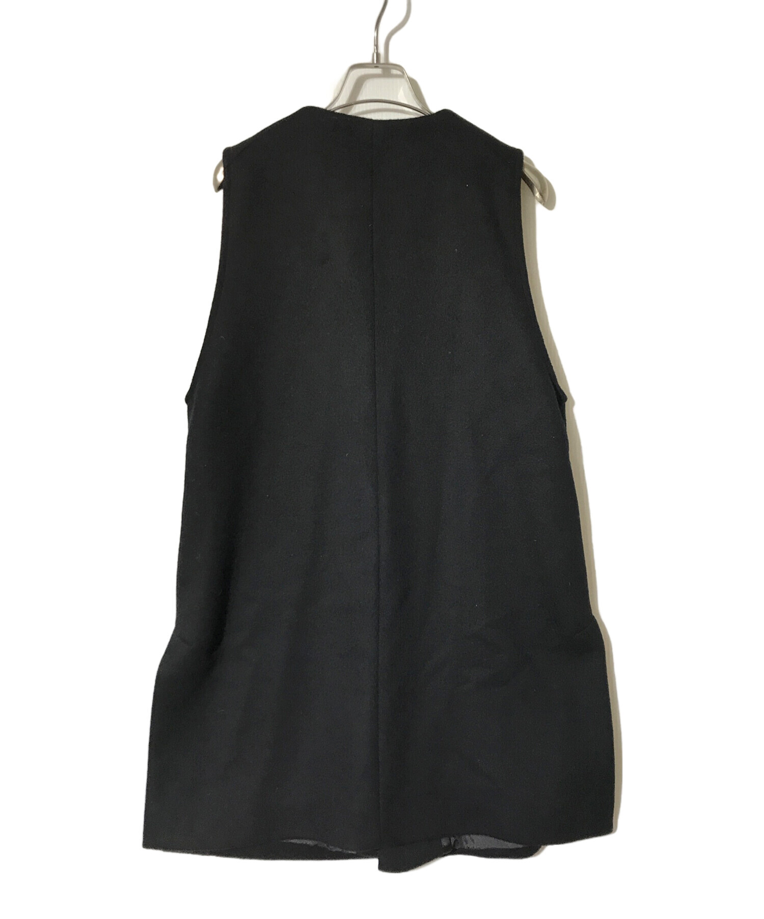 【美品】nest Robe ウールブークレ ノーカラー ジャケット 黒 FREE 美品】nest Robe ウールブークレ ノーカラー ジャケット 黒 FREE