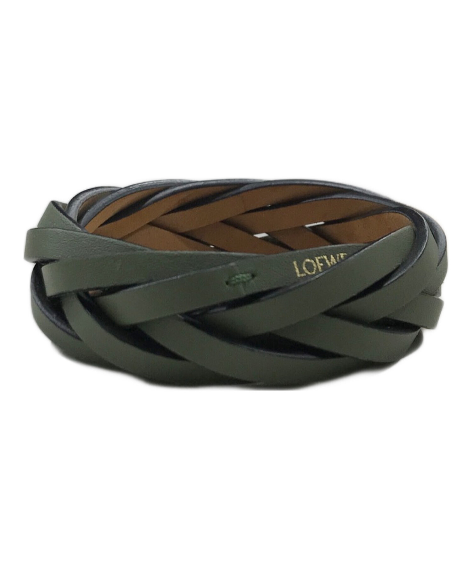 中古・古着通販】LOEWE (ロエベ) ブレイデッド バングル グリーン