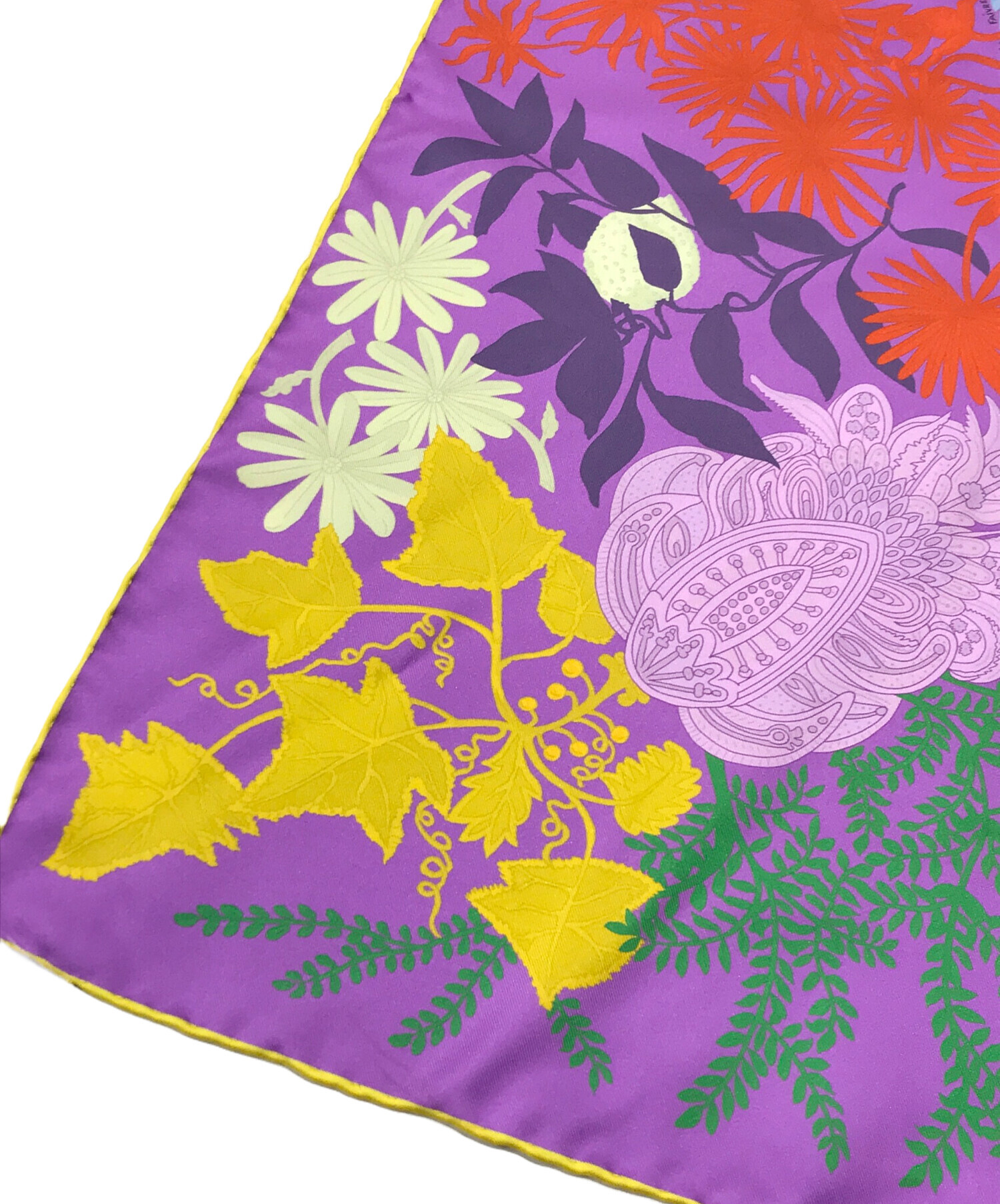 エルメス 花柄 シルク ポンチョ 中古・古着通販】HERMES (エルメス) シルクポンチョ ブルー｜ブランド