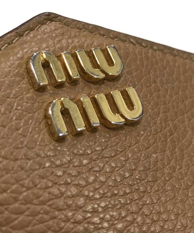 中古・古着通販】MIU MIU (ミュウミュウ) 3つ折り財布 ベージュ
