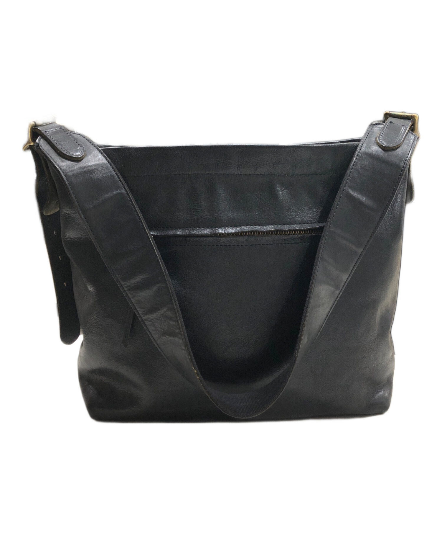 中古・古着通販】SLOW (スロウ) レザーショルダーバッグ ブラック 