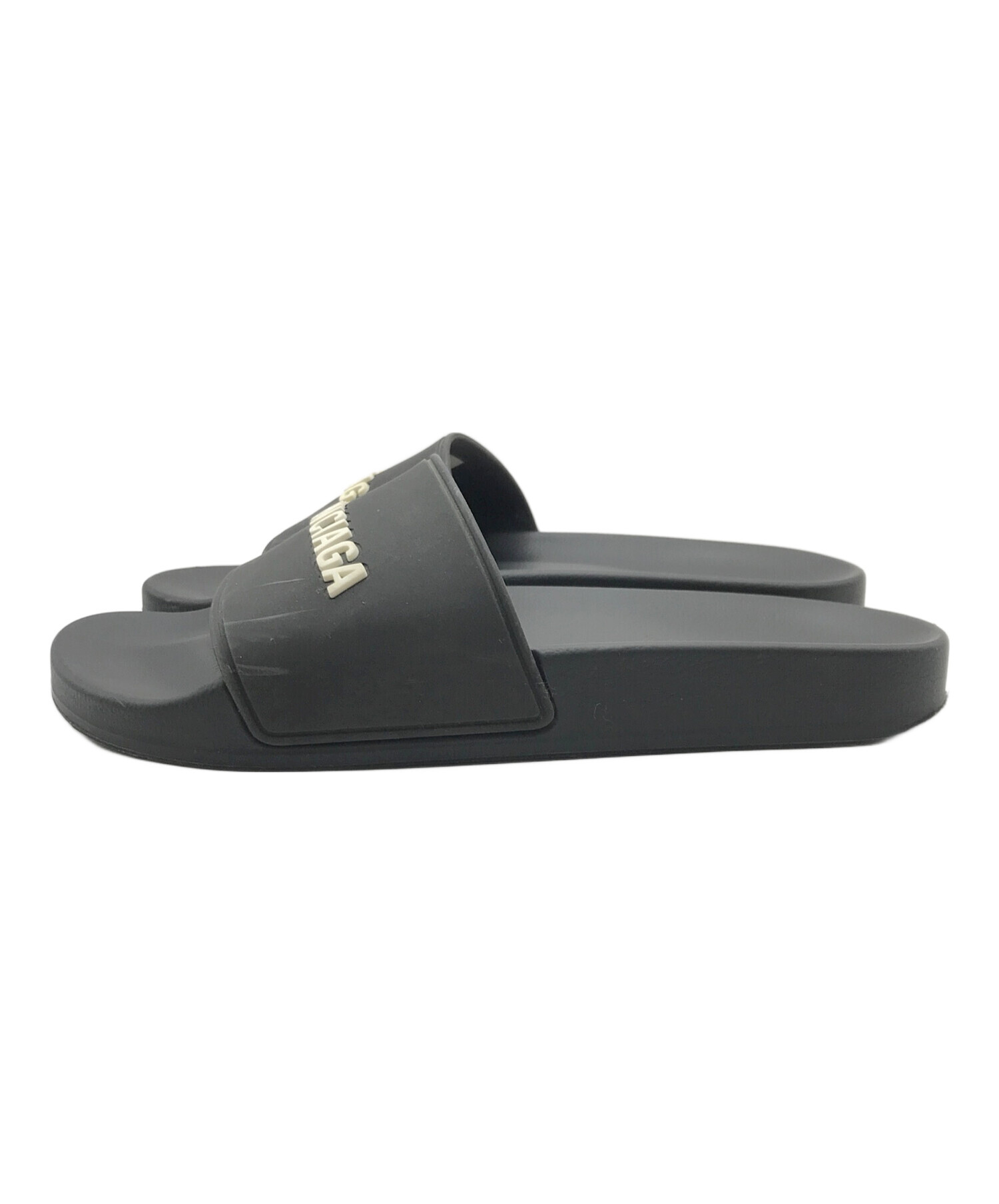 ◇極美品 BALENCIAGA バレンシアガ シャワー サンダル レザー 黒◇ 中古・古着通販】BALENCIAGA (バレンシアガ) シャワーサンダル