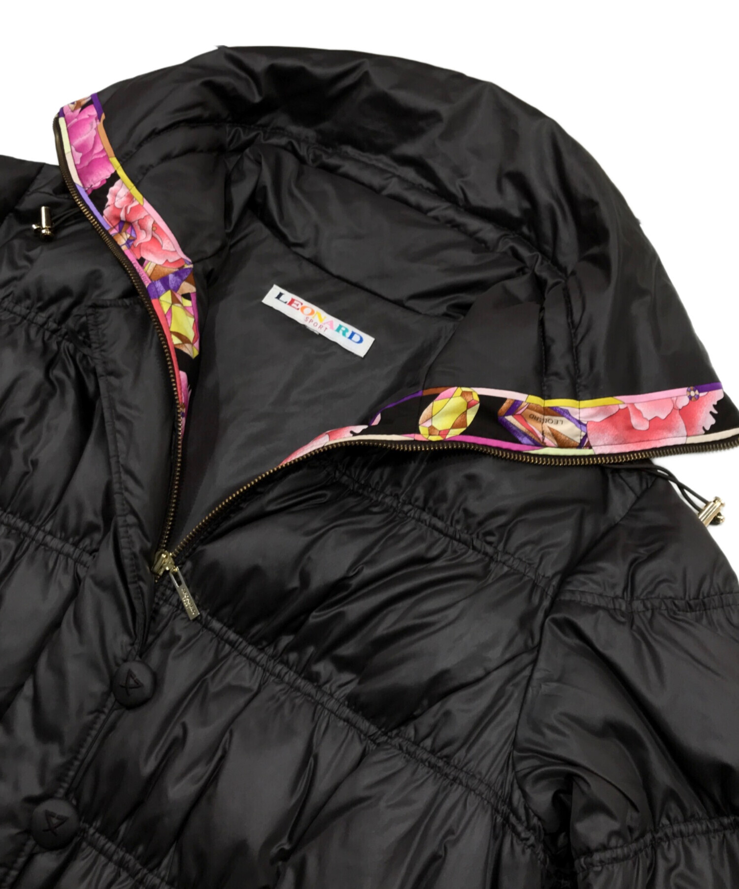 レオナール LEONARD コート サイズ42 L 黒×ピンク レディース SPORT/春 