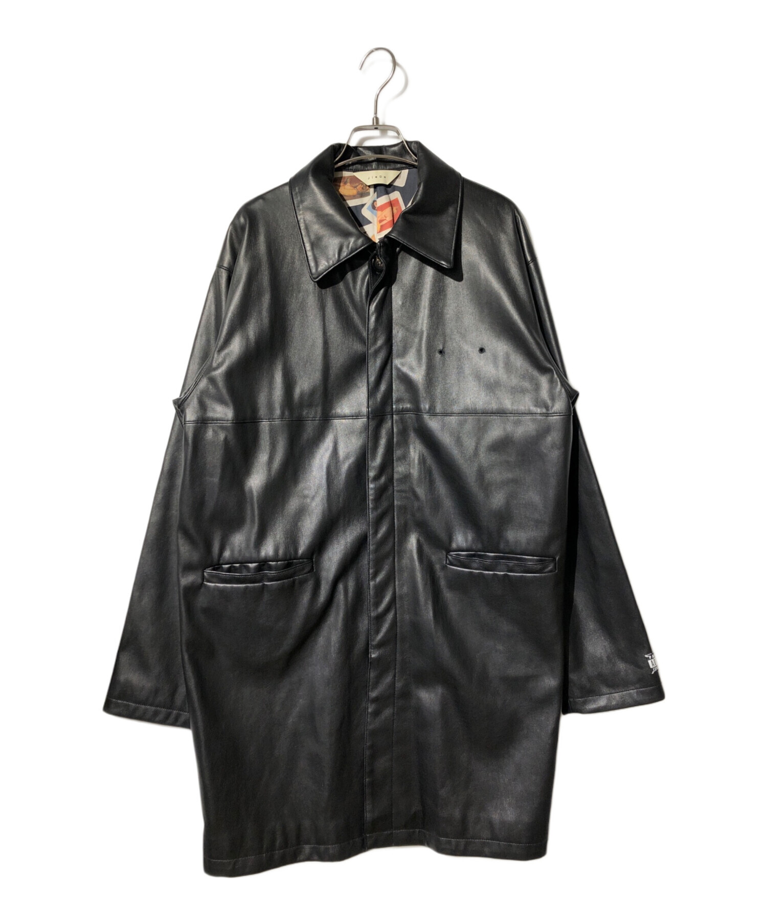 中古・古着通販】jieda (ジエダ) FAKE LEATHER COAT ブラック サイズ:1 