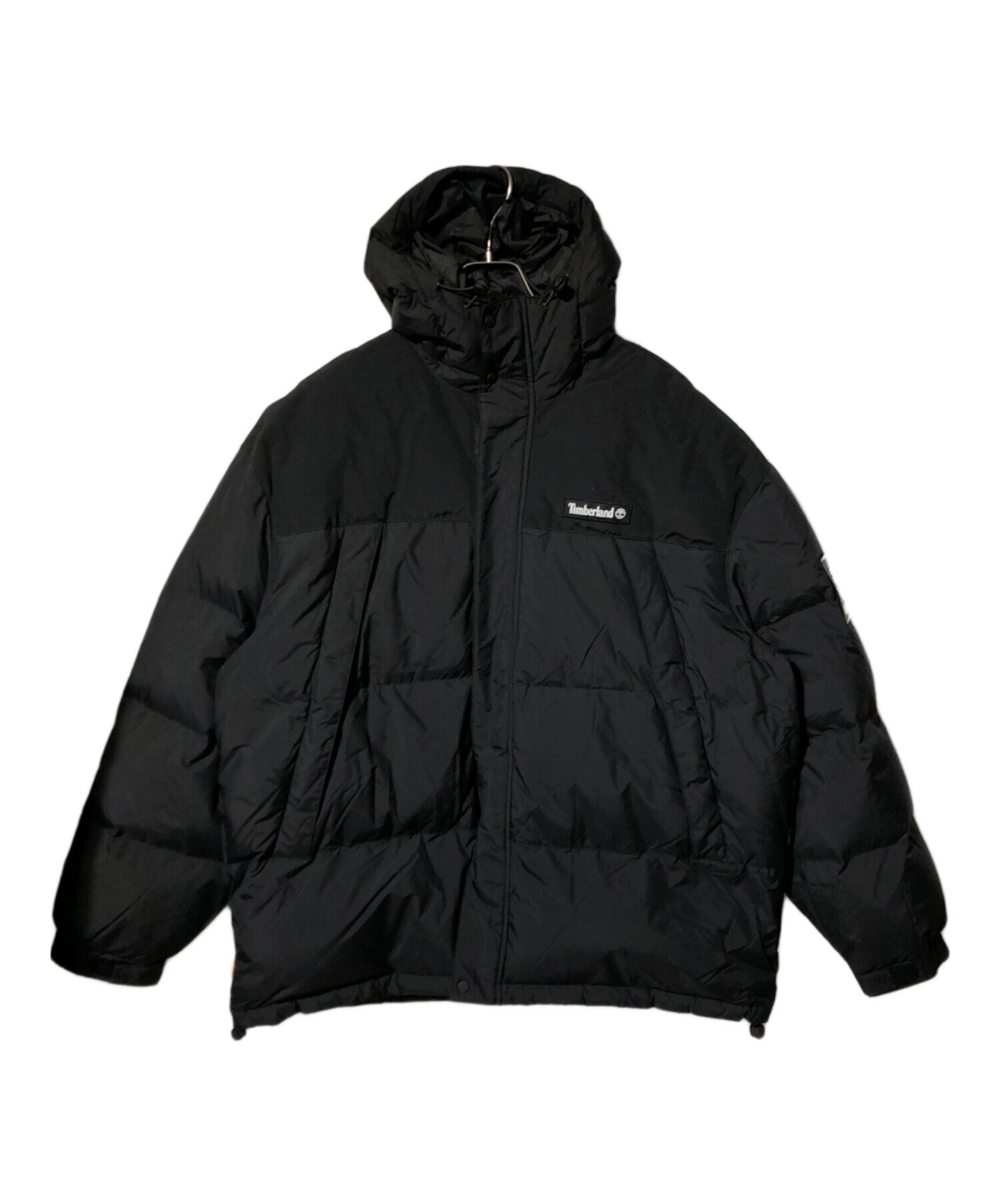 【90s当時物 ティンバーランド】ダウンジャケット黒. 90's Timberland ティンバーランド 刺繍ワンポイント ブラック 黒