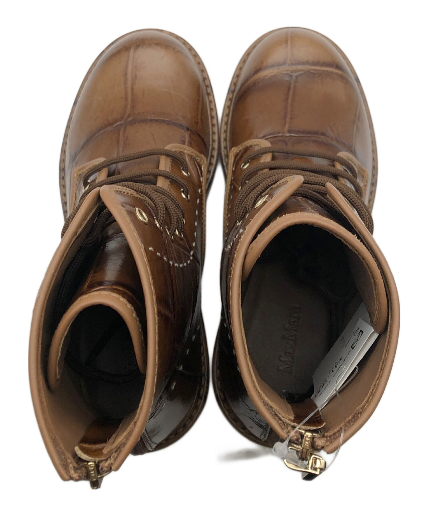 MaxMara レディース　レアブーツ 中古・古着通販】MaxMara (マックスマーラ) カーフレザー コンバット