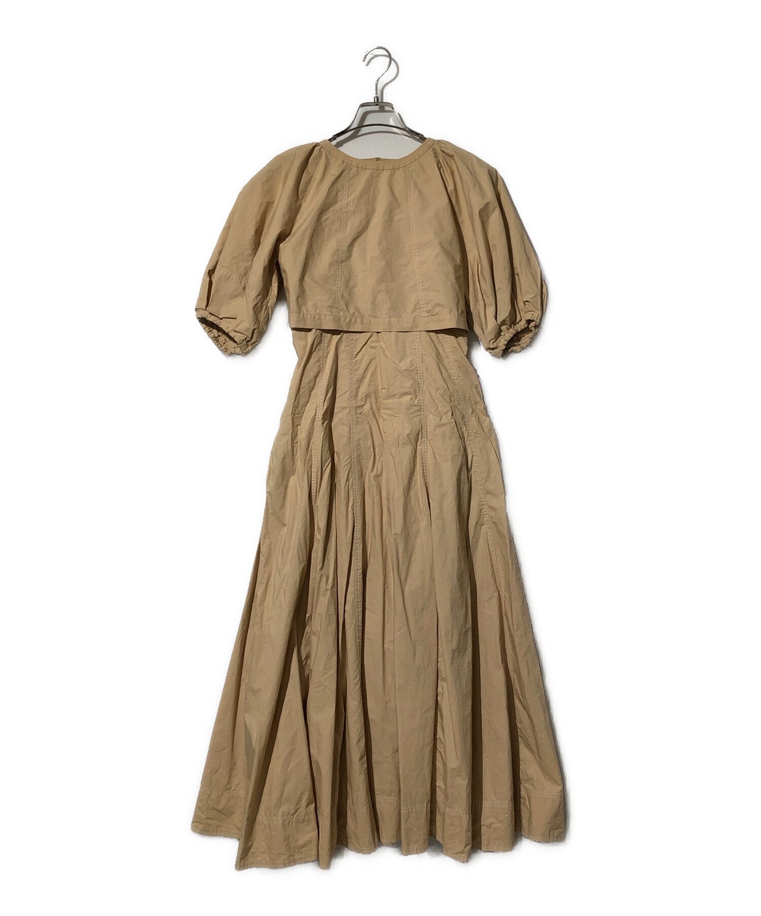 emmi atelier エミ アトリエ アメスリギャザーワンピース ベージュ 