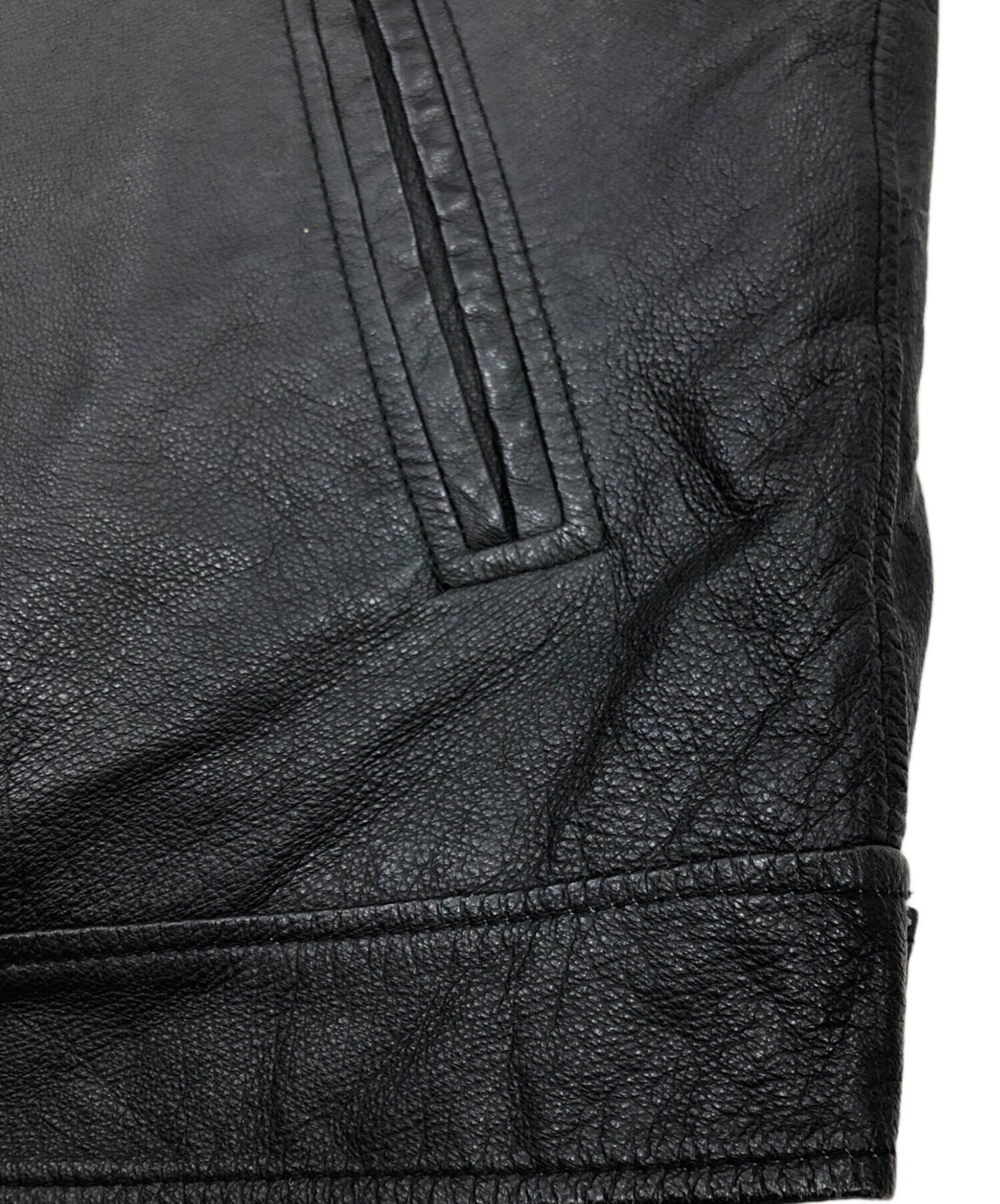 ST.JOHNS BAY レザージャケット ブラック Lサイズ 中古・古着通販】ST JOHN'S BAY (セントジョンズベイ) レザー